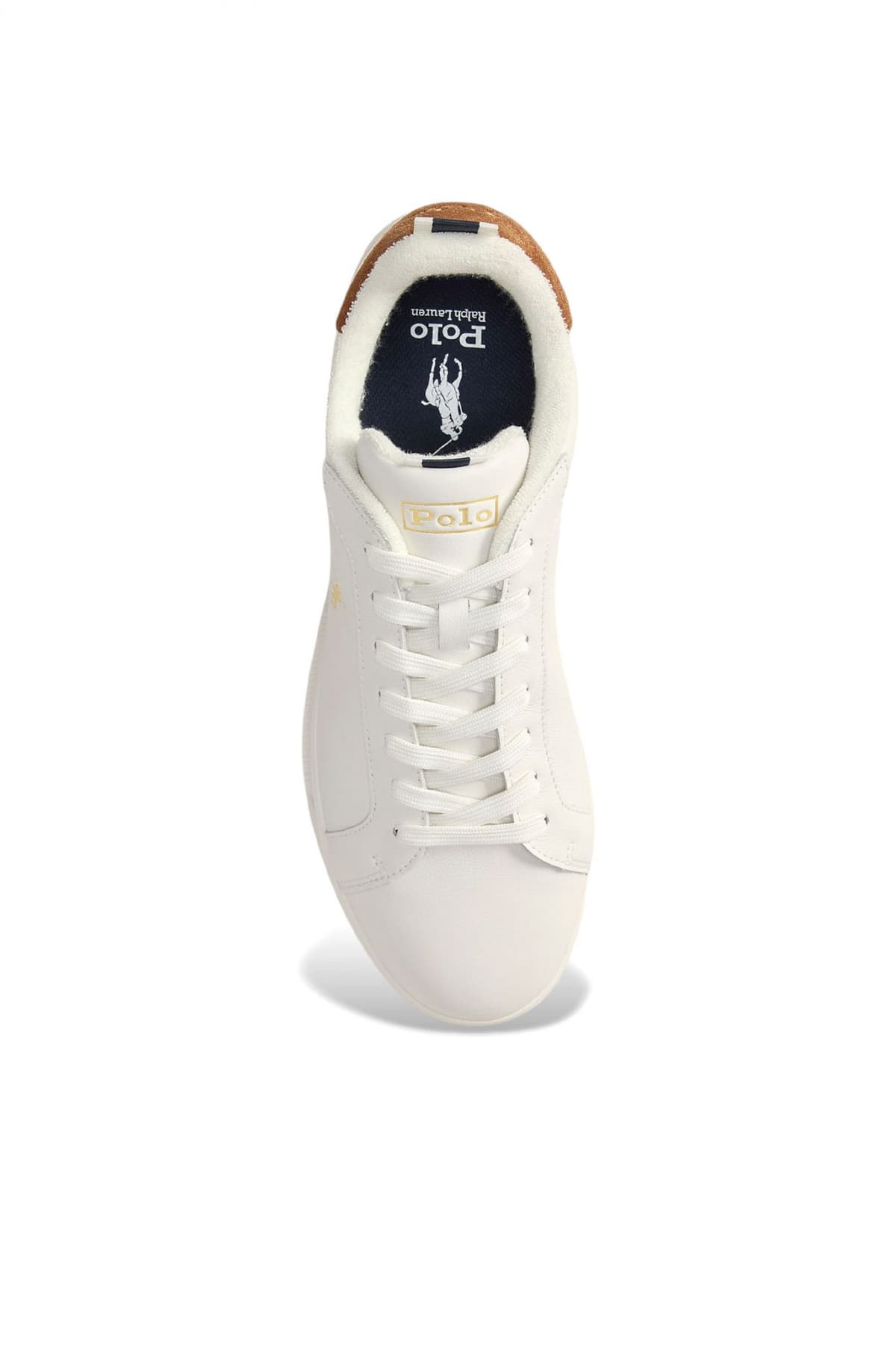 RALPH LAUREN ΠΑΠΟΥΤΣΙΑ SNEAKERS HRT-CRT-RIB-SK-LTL ΛΕΥΚΟ-ΤΑΜΠΑ