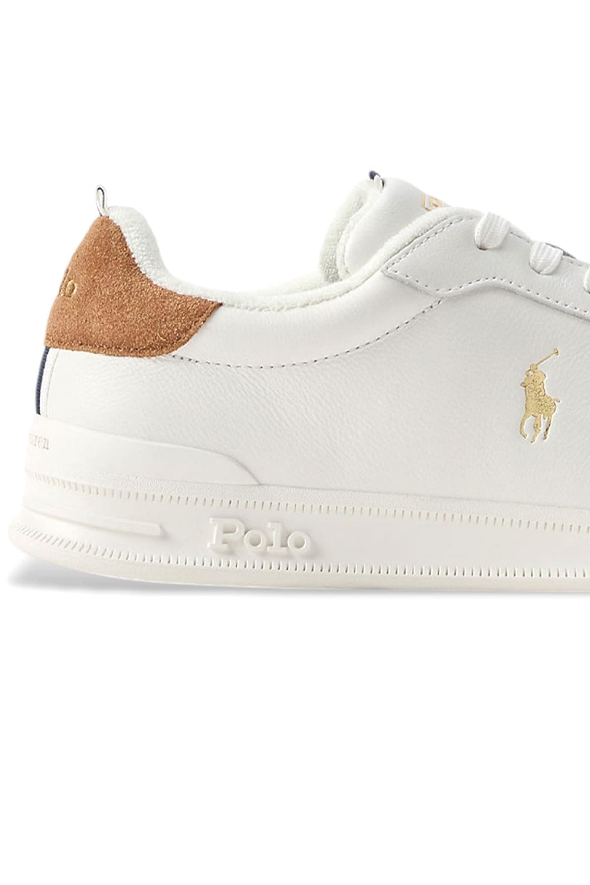 RALPH LAUREN ΠΑΠΟΥΤΣΙΑ SNEAKERS HRT-CRT-RIB-SK-LTL ΛΕΥΚΟ-ΤΑΜΠΑ