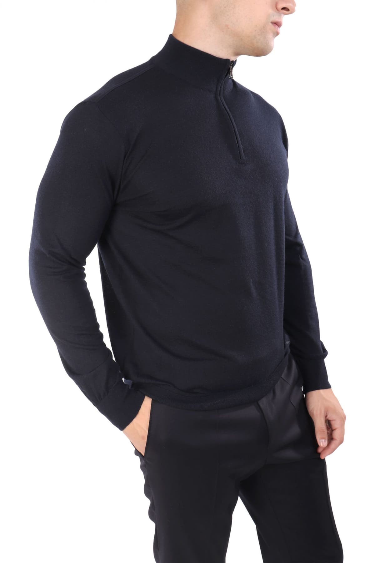 PAUL&SHARK ΠΛΕΚΤΟ HALFZIP LOGO ΜΠΛΕ