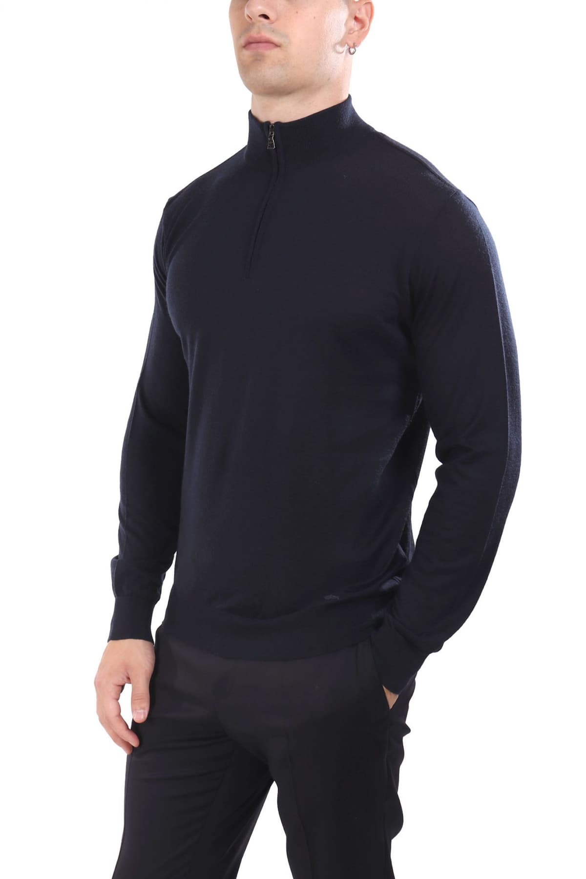 PAUL&SHARK ΠΛΕΚΤΟ HALFZIP LOGO ΜΠΛΕ