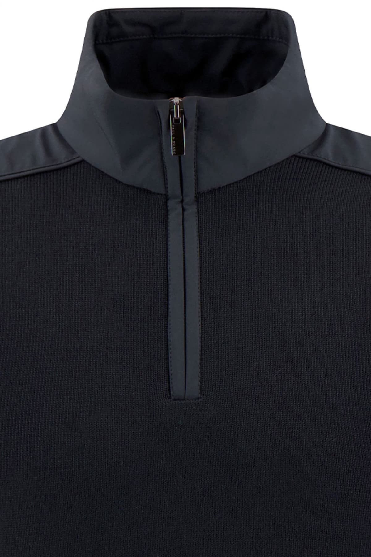 PAUL&SHARK ΠΛΕΚΤΟ HALFZIP LOGO ΜΑΥΡΟ