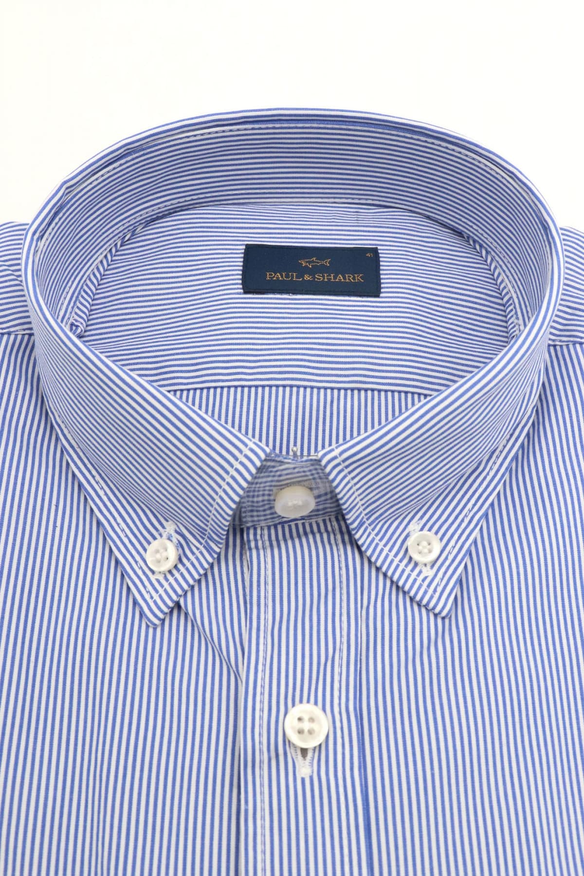 PAUL&SHARK ΠΟΥΚΑΜΙΣΟ BUTTON DOWN ΡΙΓΕ ΜΠΛΕ-ΛΕΥΚΟ