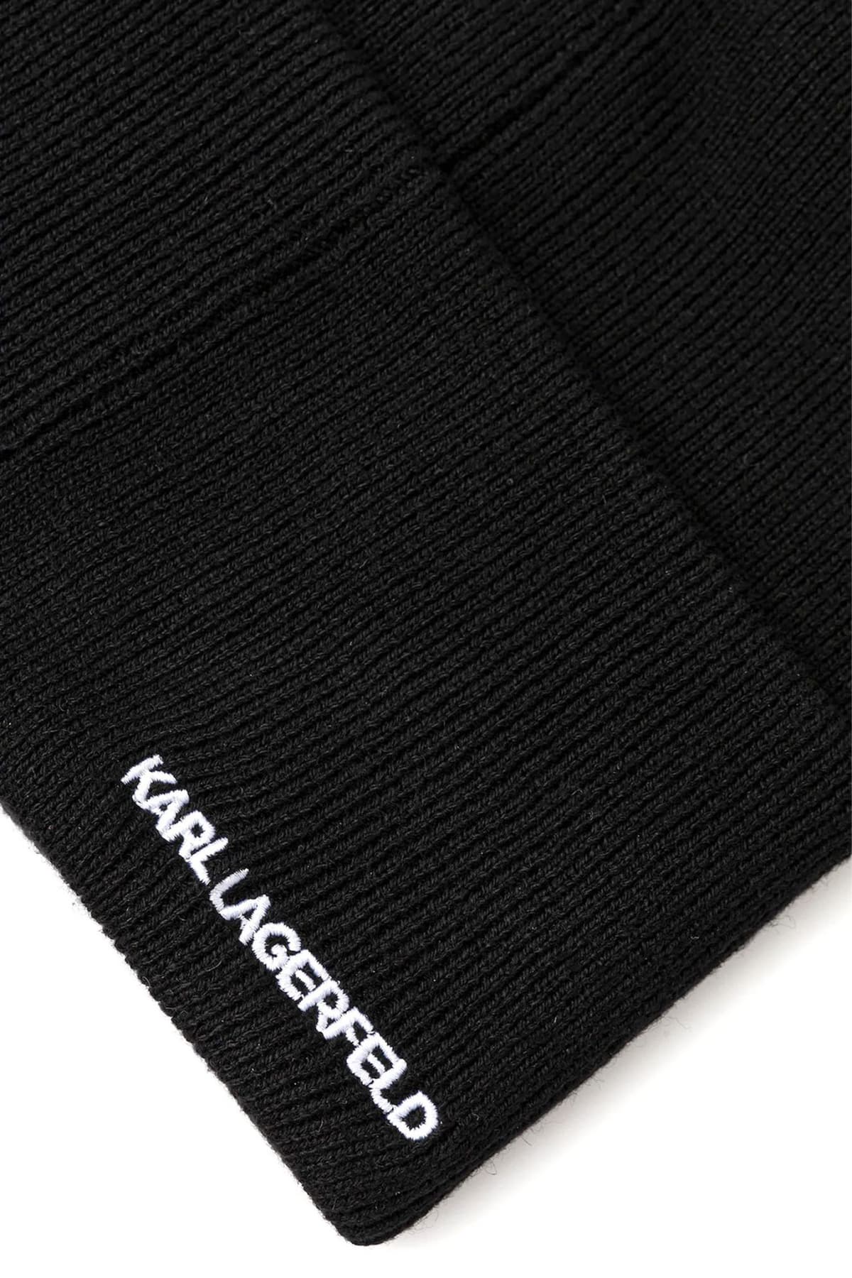 KARL LAGERFELD ΣΚΟΥΦΟΣ ΠΛΕΚΤΟ IKON PIN ΜΑΥΡΟ