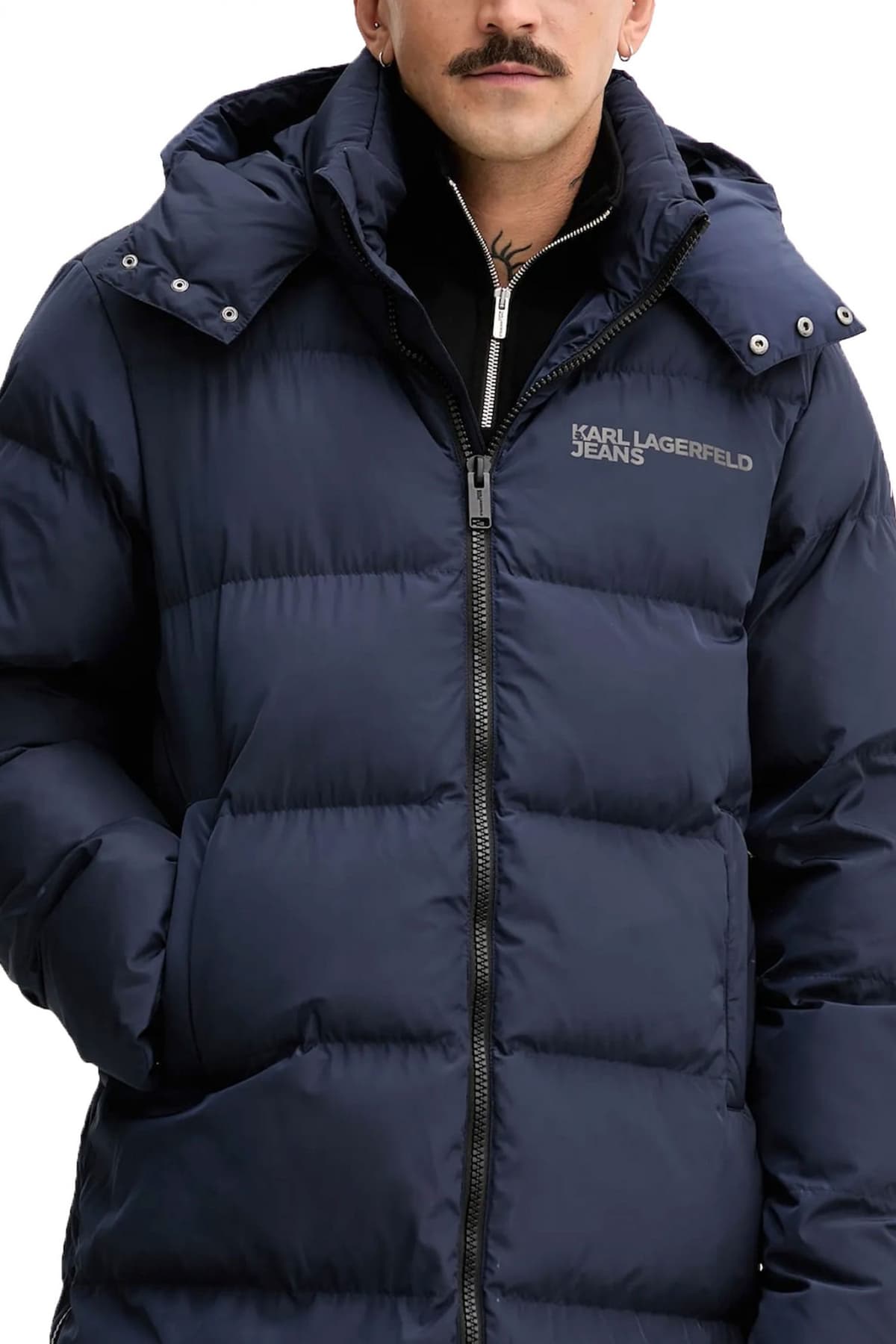 KARL LAGERFELD JEANS ΜΠΟΥΦΑΝ LONG PUFFER ΜΠΛΕ