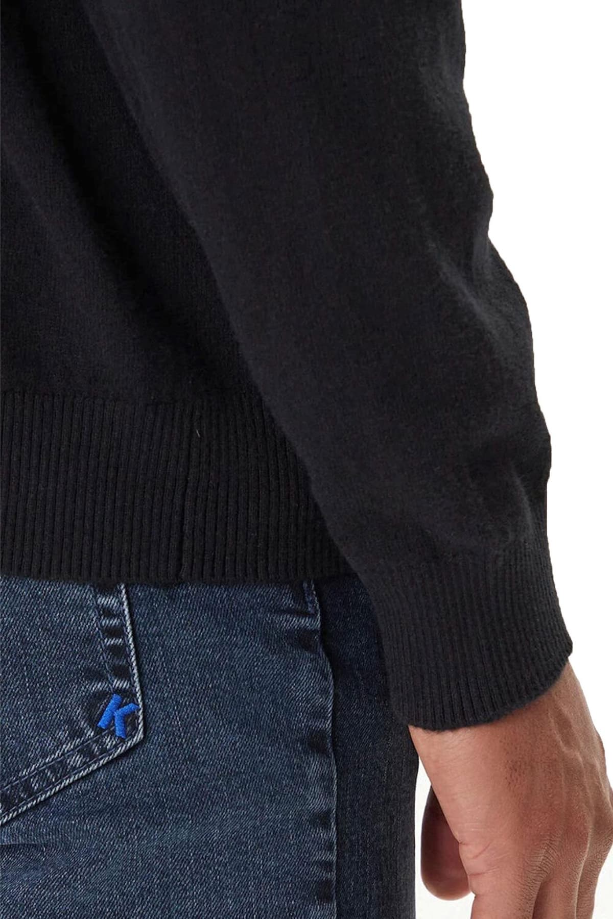 KARL LAGERFELD JEANS ΠΛΕΚΤΟ FULLZIP LOGO ΜΑΥΡΟ