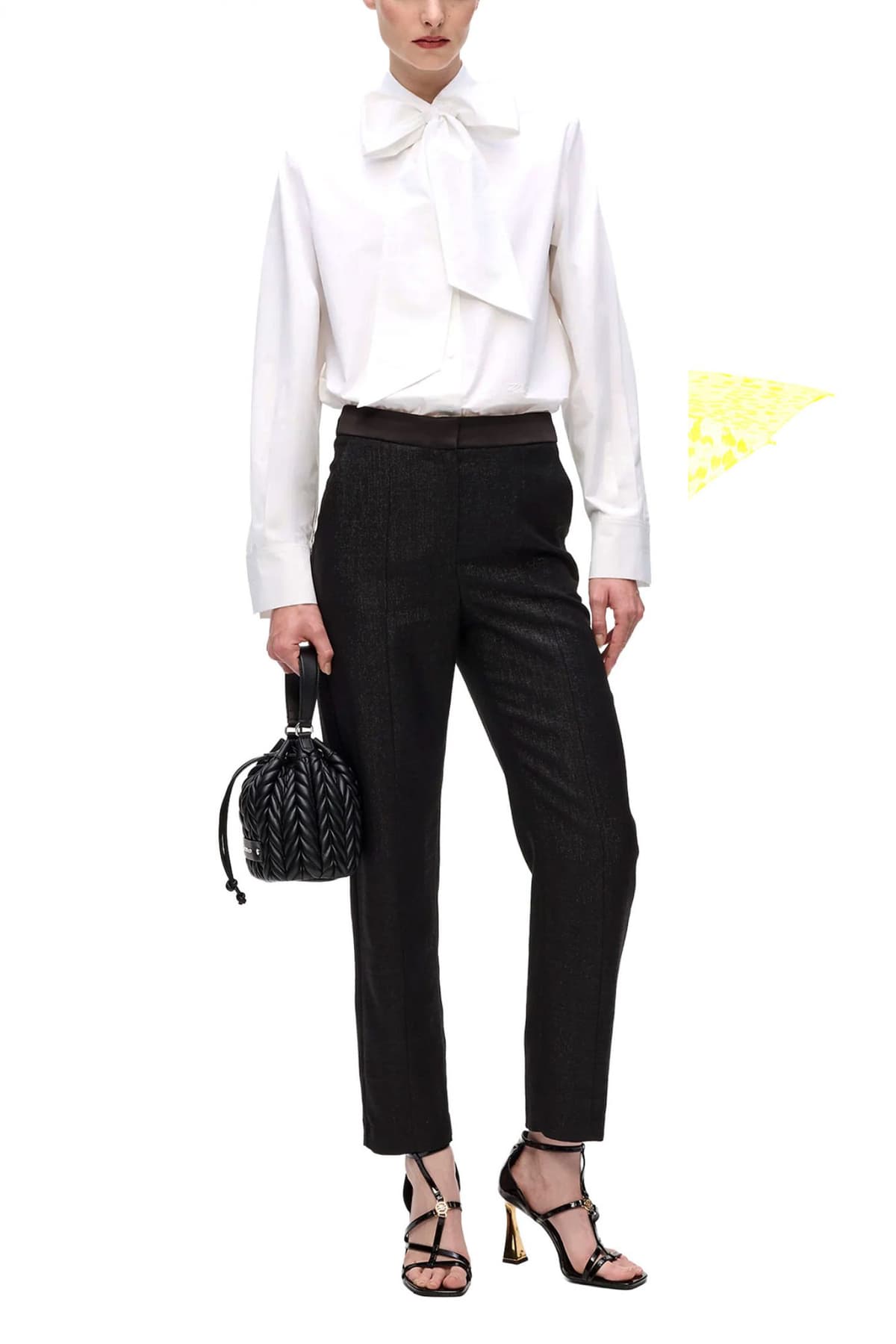 KARL LAGERFELD ΠΟΥΚΑΜΙΣΟ RETRO POPLIN BOW ΑΠΟΣΠΩΜΕΝΗ ΛΕΠΤΟΜΕΡΕΙΑ ΛΑΙΜΟΥ LOGO ΛΕΥΚΟ