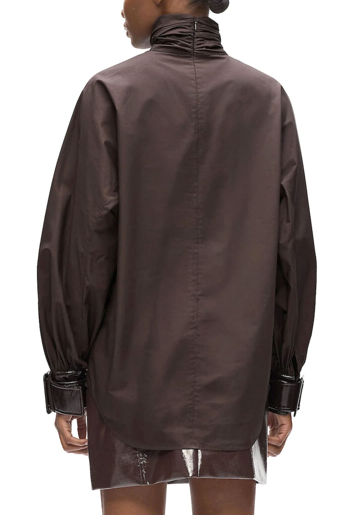 KARL LAGERFELD ΜΠΛΟΥΖΑ PATENT LEATHER DETAIL ΛΟΥΠΕΤΟ ΦΕΡΜΟΥΑΡ ΠΙΣΩ ΚΑΦΕ