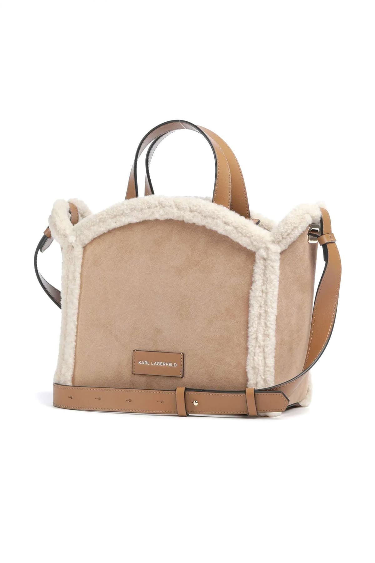 KARL LAGERFELD ΤΣΑΝΤΑ ΧΕΙΡΟΣ/CROSSBODY K/CIRCLE SM TOTE SHEARLING LOGO ΚΑΜΗΛΟ