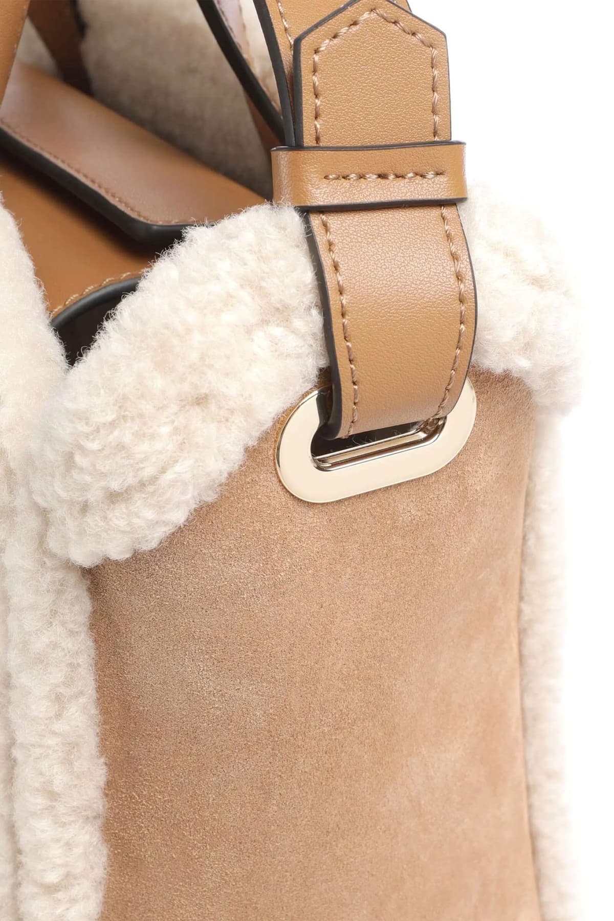 KARL LAGERFELD ΤΣΑΝΤΑ ΧΕΙΡΟΣ/CROSSBODY K/CIRCLE SM TOTE SHEARLING LOGO ΚΑΜΗΛΟ