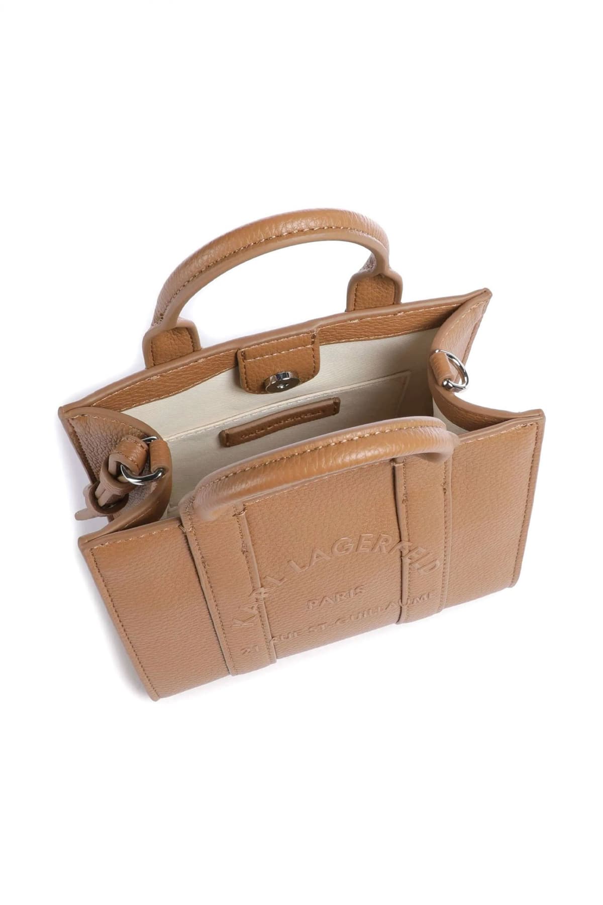 KARL LAGERFELD ΤΣΑΝΤΑ XEIΡΟΣ/CROSSBODY K/RSG PEBBLE MINI SQUARE TOTE LOGO ΚΑΜΗΛΟ