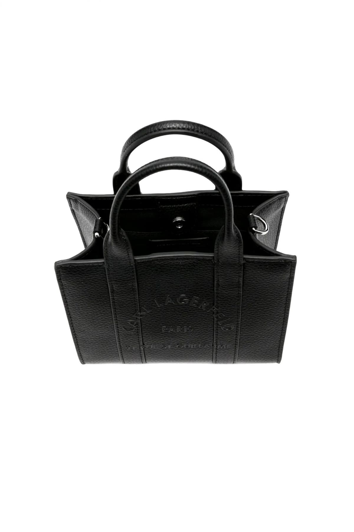 KARL LAGERFELD ΤΣΑΝΤΑ XEIΡΟΣ/CROSSBODY K/RSG PEBBLE MINI SQUARE TOTE LOGO ΜΑΥΡΟ