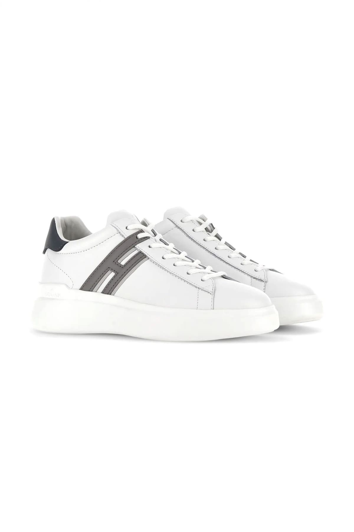 HOGAN ΠΑΠΟΥΤΣΙΑ SNEAKERS H580 ALLACCIATO H SLASH ΛΕΥΚΟ-ΓΚΡΙ