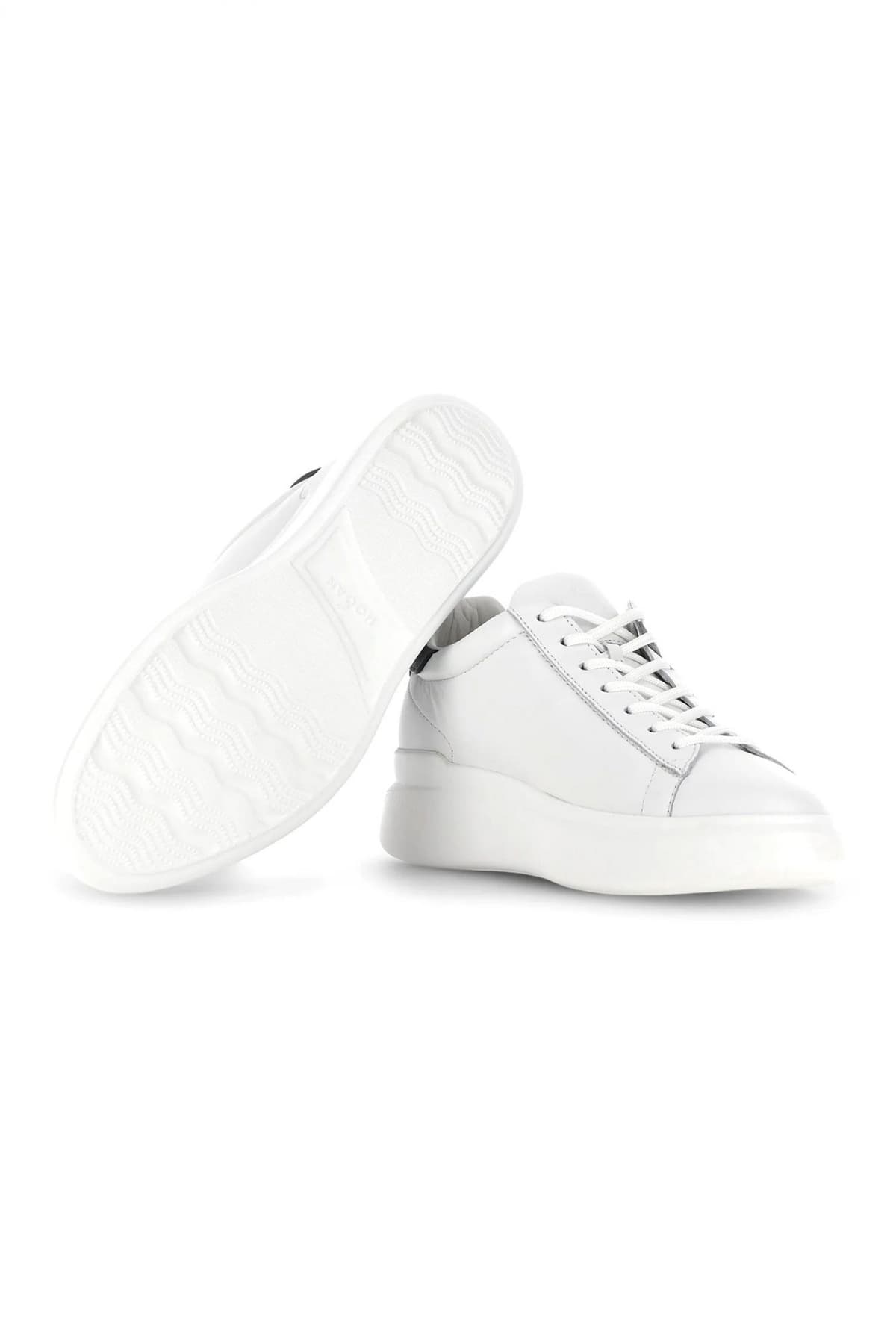 HOGAN ΠΑΠΟΥΤΣΙΑ SNEAKERS H580 ALLACCIATO H SLASH ΛΕΥΚΟ-ΓΚΡΙ