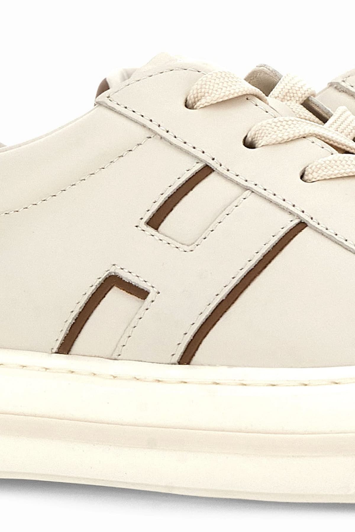 HOGAN ΠΑΠΟΥΤΣΙΑ SNEAKERS H691 ALLACCIATO H ΛΕΥΚΟ-ΚΑΦΕ