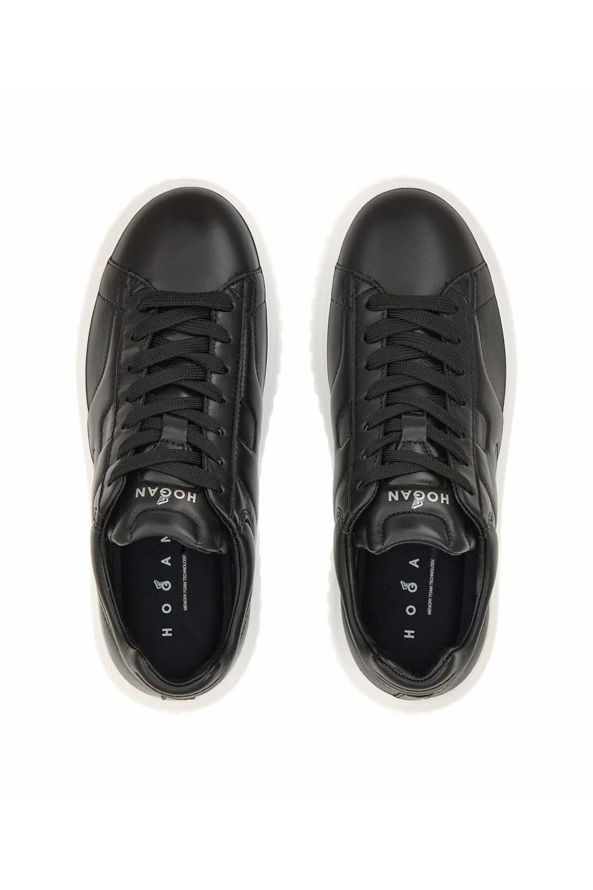 HOGAN ΠΑΠΟΥΤΣΙΑ SNEAKERS H-STRIPES ALLACCIATO H ΜΑΥΡΟ