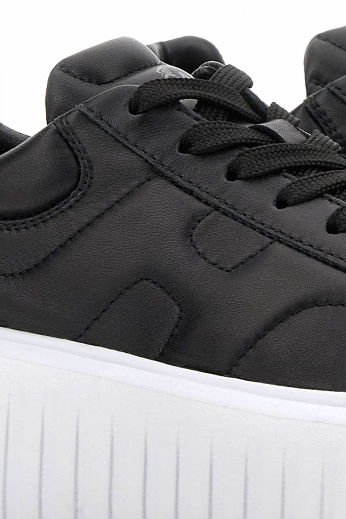 HOGAN ΠΑΠΟΥΤΣΙΑ SNEAKERS H-STRIPES ALLACCIATO H ΜΑΥΡΟ