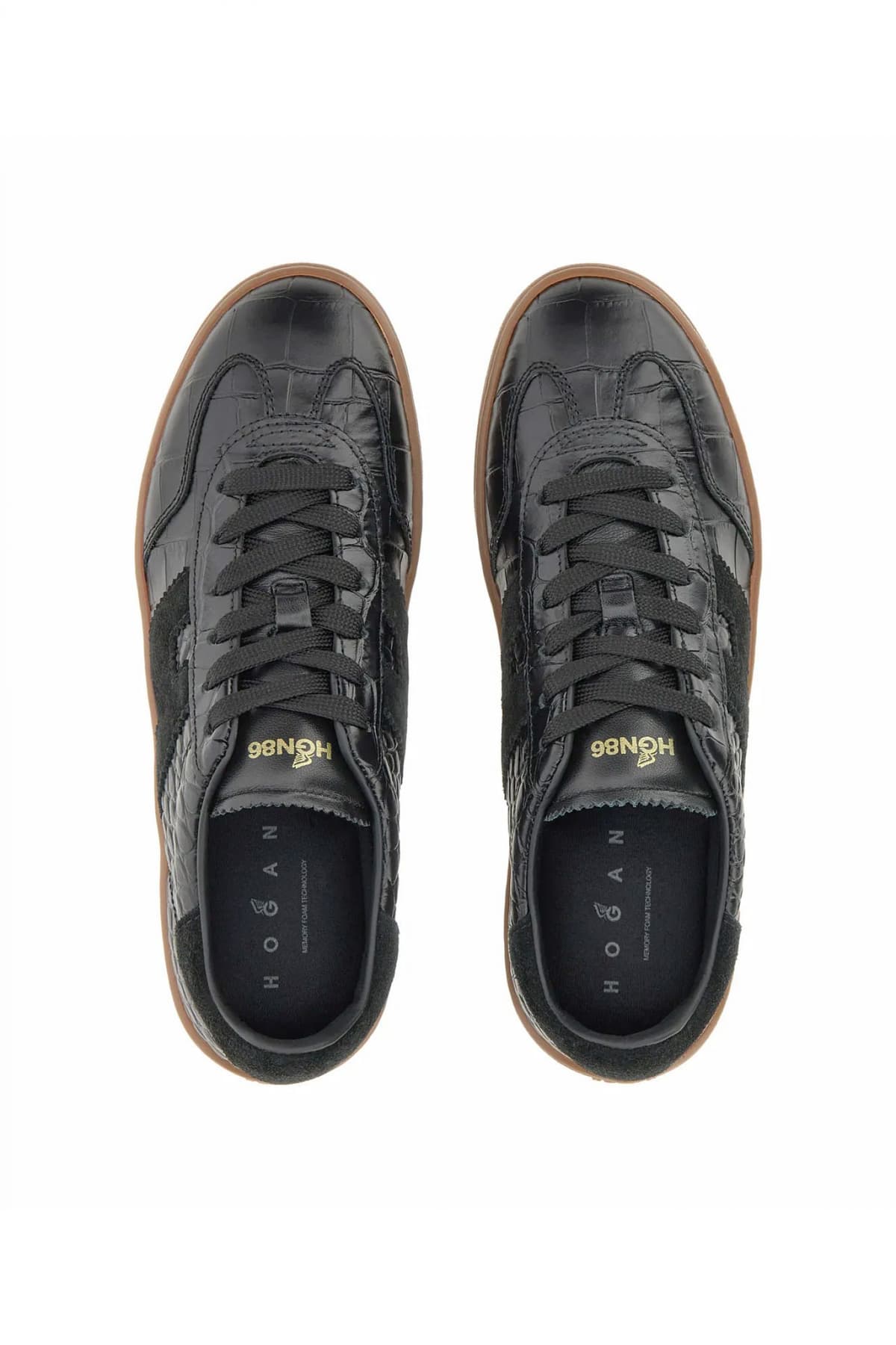 HOGAN ΠΑΠΟΥΤΣΙΑ SNEAKERS COOL ALLACCIATO H CROCCO ΜΑΥΡΟ