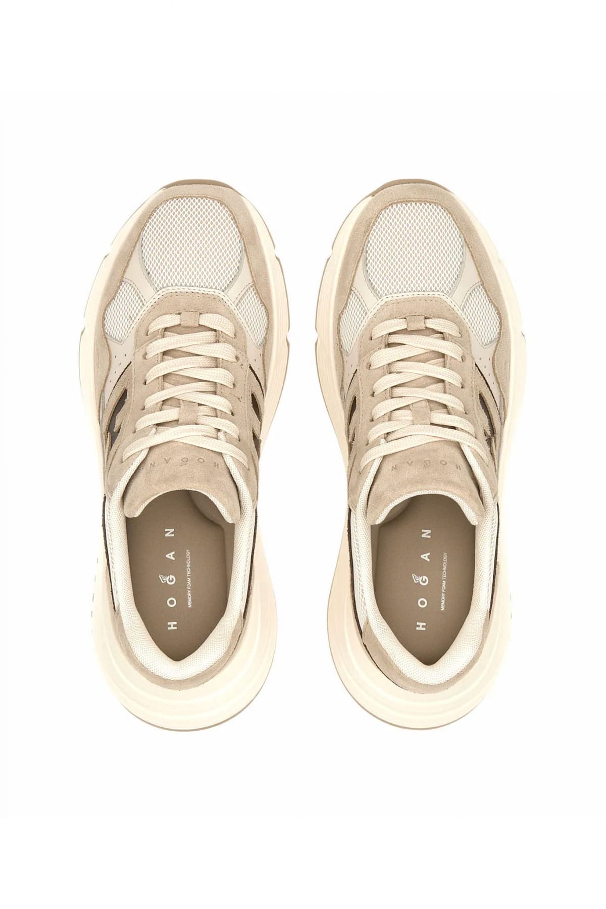 HOGAN ΓΥΝΑΙΚΕΙΑ ΠΑΠΟΥΤΣΙΑ SNEAKERS H669 ALLACCIATO H ΜΠΕΖ-ΚΑΦΕ