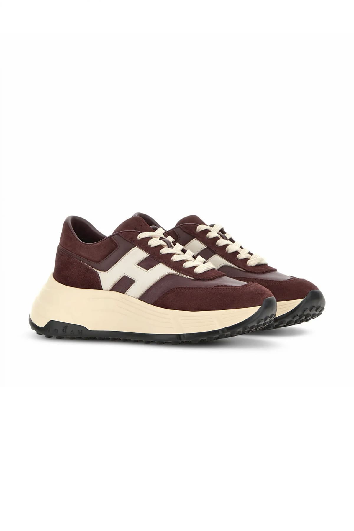 HOGAN ΠΑΠΟΥΤΣΙΑ SNEAKERS H669 ALLACCIATO H ΜΠΟΡΝΤΩ-ΕΚΡΟΥ