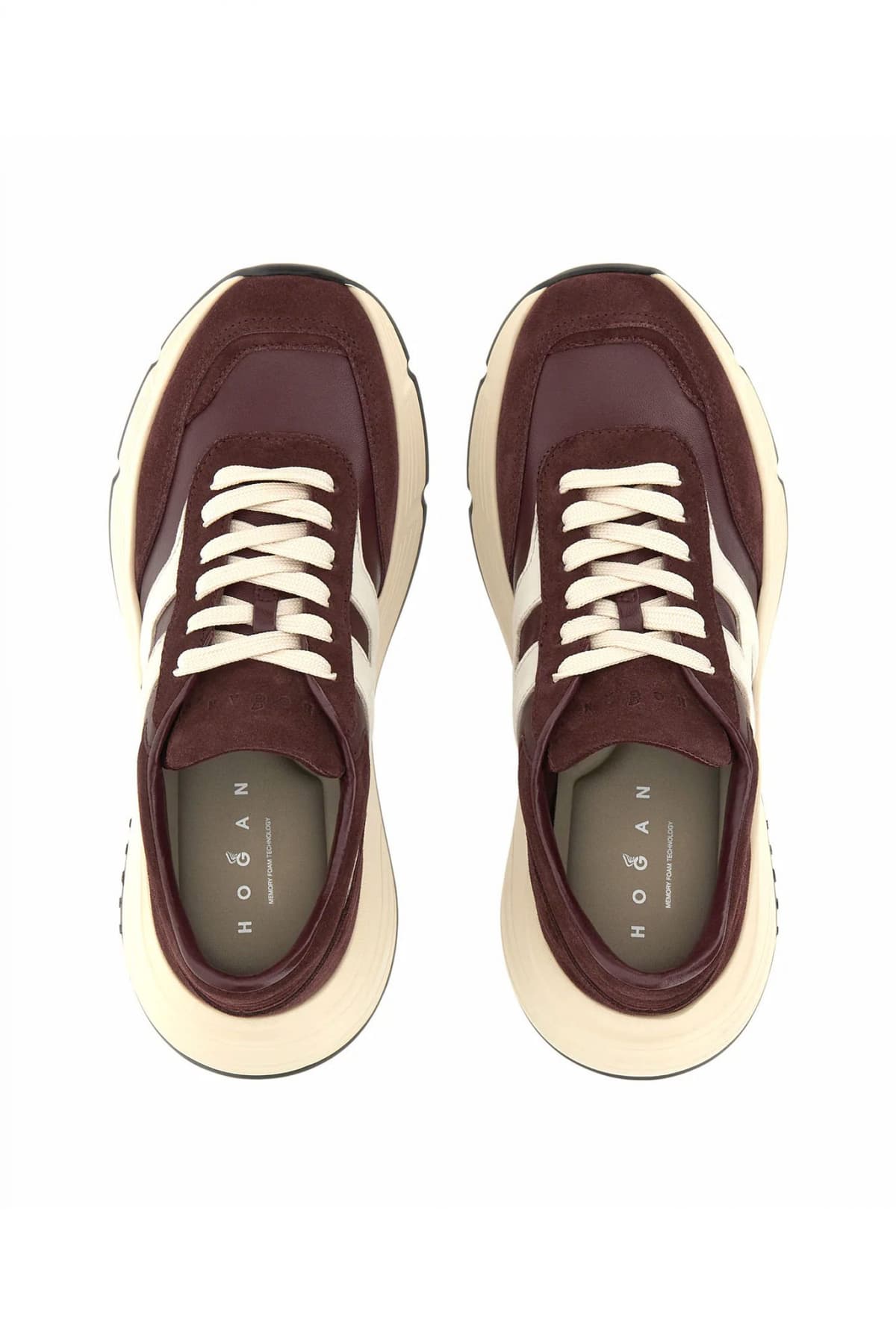 HOGAN ΠΑΠΟΥΤΣΙΑ SNEAKERS H669 ALLACCIATO H ΜΠΟΡΝΤΩ-ΕΚΡΟΥ