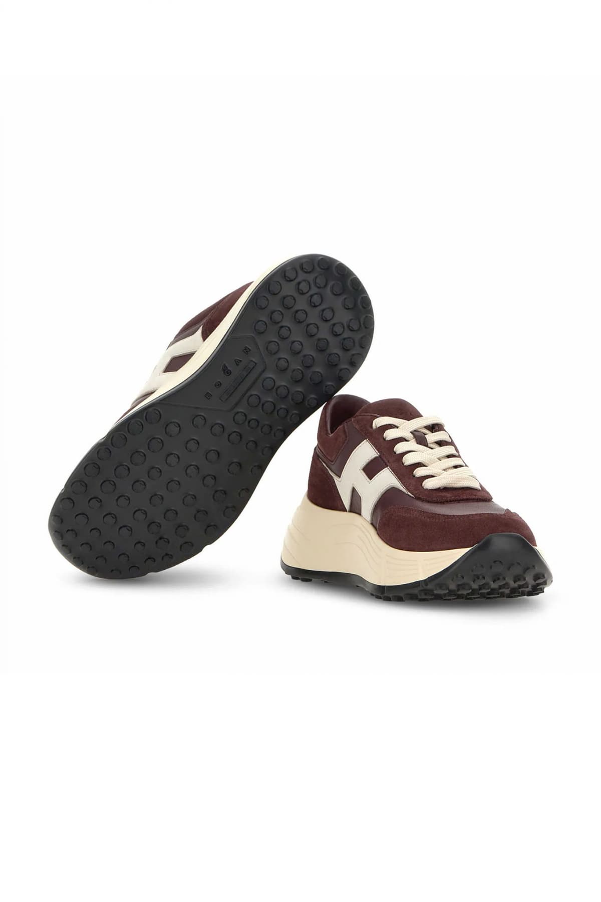 HOGAN ΠΑΠΟΥΤΣΙΑ SNEAKERS H669 ALLACCIATO H ΜΠΟΡΝΤΩ-ΕΚΡΟΥ