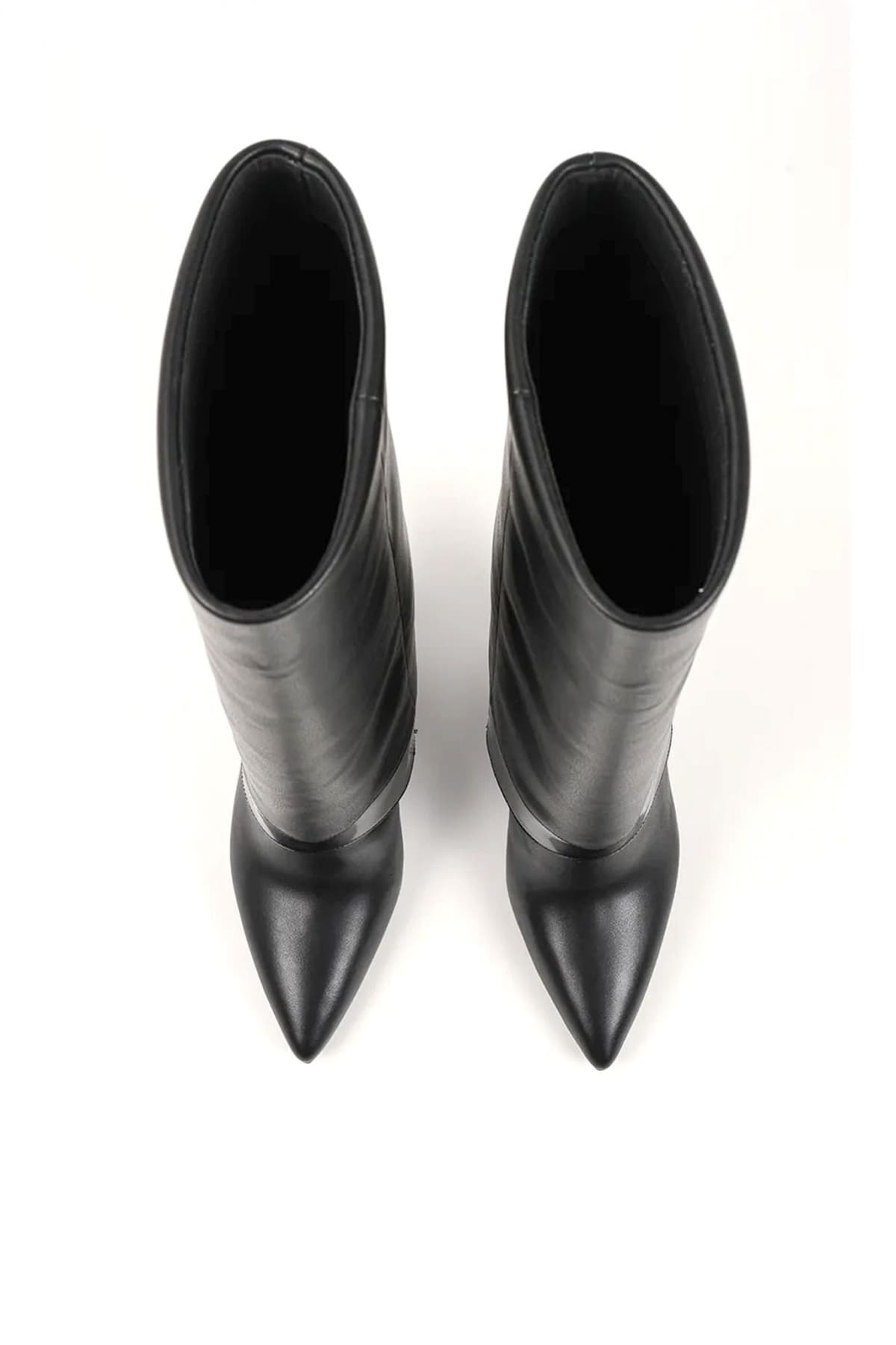 KARL LAGERFELD ΠΑΠΟΥΤΣΙΑ MΠΟΤΕΣ DEBUTANTE FOLD DOWN HI LEG BOOT METAΛΛΙΚΟ LOGO ΜΑΥΡΟ