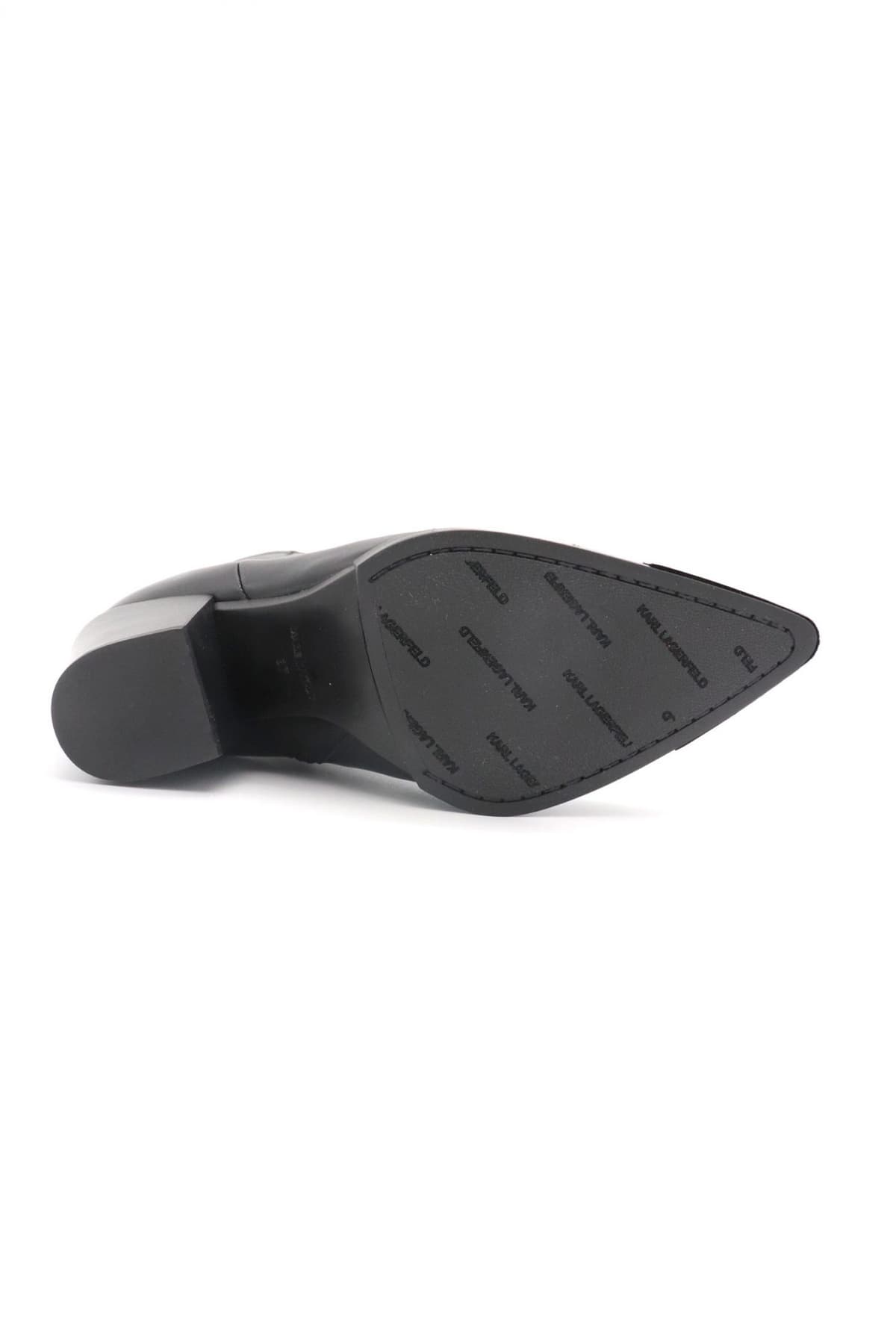 KARL LAGERFELD ΠΑΠΟΥΤΣΙΑ MΠΟΤΑΚΙΑ KOWBOY ZIP ANKLE BOOT ΦΕΡΜΟΥΑΡ METAΛΛΙΚΟ LOGO ΜΑΥΡΟ