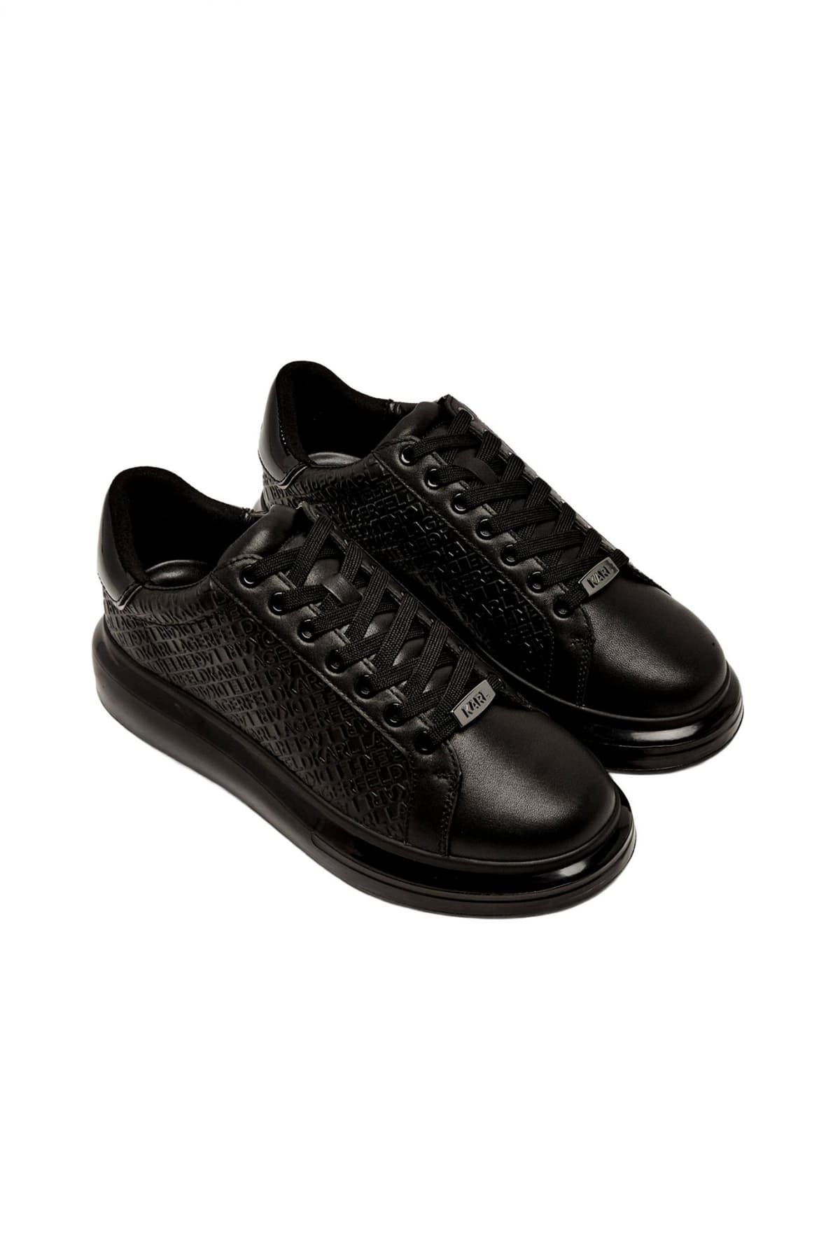 KARL LAGERFELD ΠΑΠΟΥΤΣΙΑ SNEAKERS KAPRI KUSHION EMBOSS REPEAT ΜΑΥΡΟ