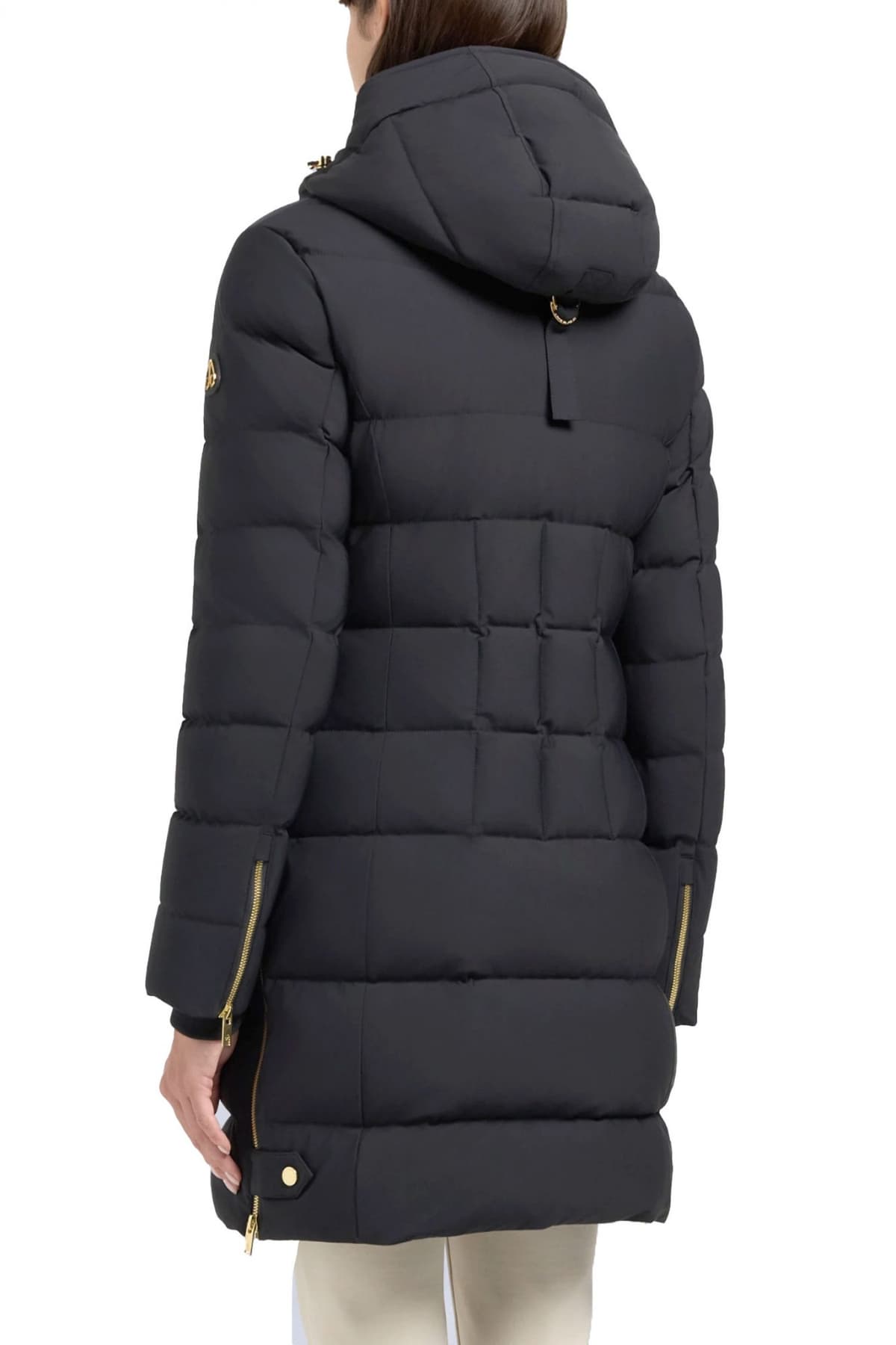 MOOSE KNUCKLES ΜΠΟΥΦΑΝ ΦΟΥΣΚΩΤΟ ΑΠΟΣΠΩΜΕΝΗ ΚΟΥΚΟΥΛΑ ΓΙΑΚΑΣ LOGO ΜΕΤΑΛΛΙΚΟ ΜΑΥΡΟ