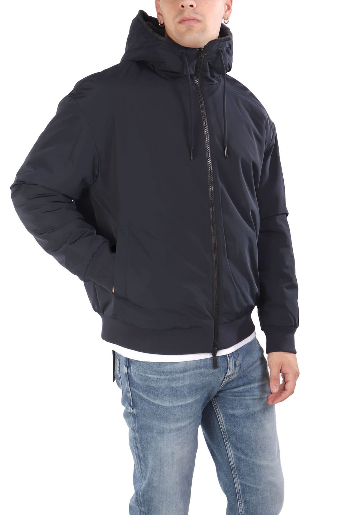 MOOSE KNUCKLES ΜΠΟΥΦΑΝ BOMBER REVERSIBLE HOODIE ROLAND BUNNY ΜΠΛΕ