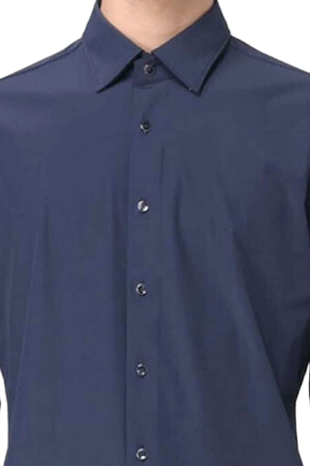 MICHAEL KORS ΠΟΥΚΑΜΙΣΟ SLIM FIT PERFORMANCE STRETCH ΜΠΛΕ