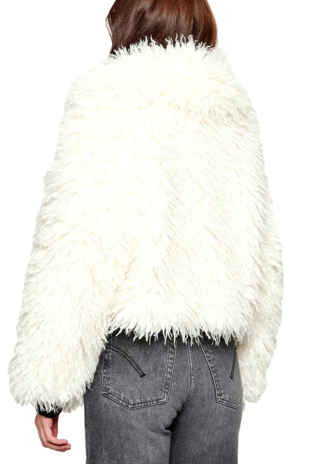 MICHAEL KORS ΓΟΥΝΑ FAUX FUR CROPPED ΤΣΕΠΕΣ ΕΚΡΟΥ