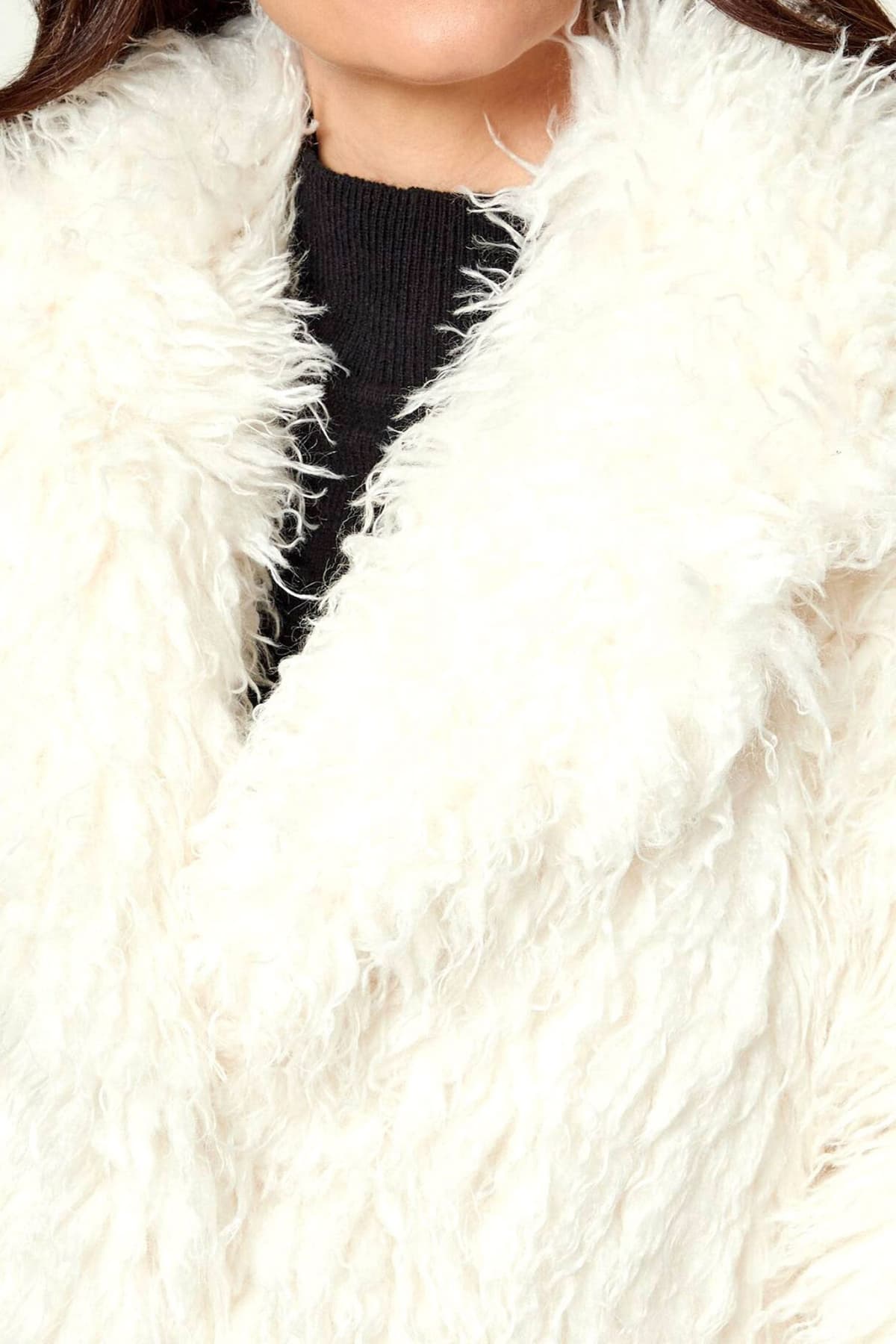 MICHAEL KORS ΓΟΥΝΑ FAUX FUR CROPPED ΤΣΕΠΕΣ ΕΚΡΟΥ