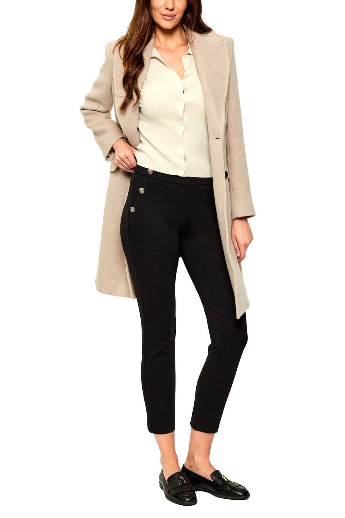 LIU-JO ΠΑΝΤΕΛΟΝΙ SKINNY ΦΕΡΜΟΥΑΡ ΠΛΑΙ ΛΕΠΤΟΜΕΡΕΙΕΣ ΚΟΥΜΠΙΑ ΜΑΥΡΟ