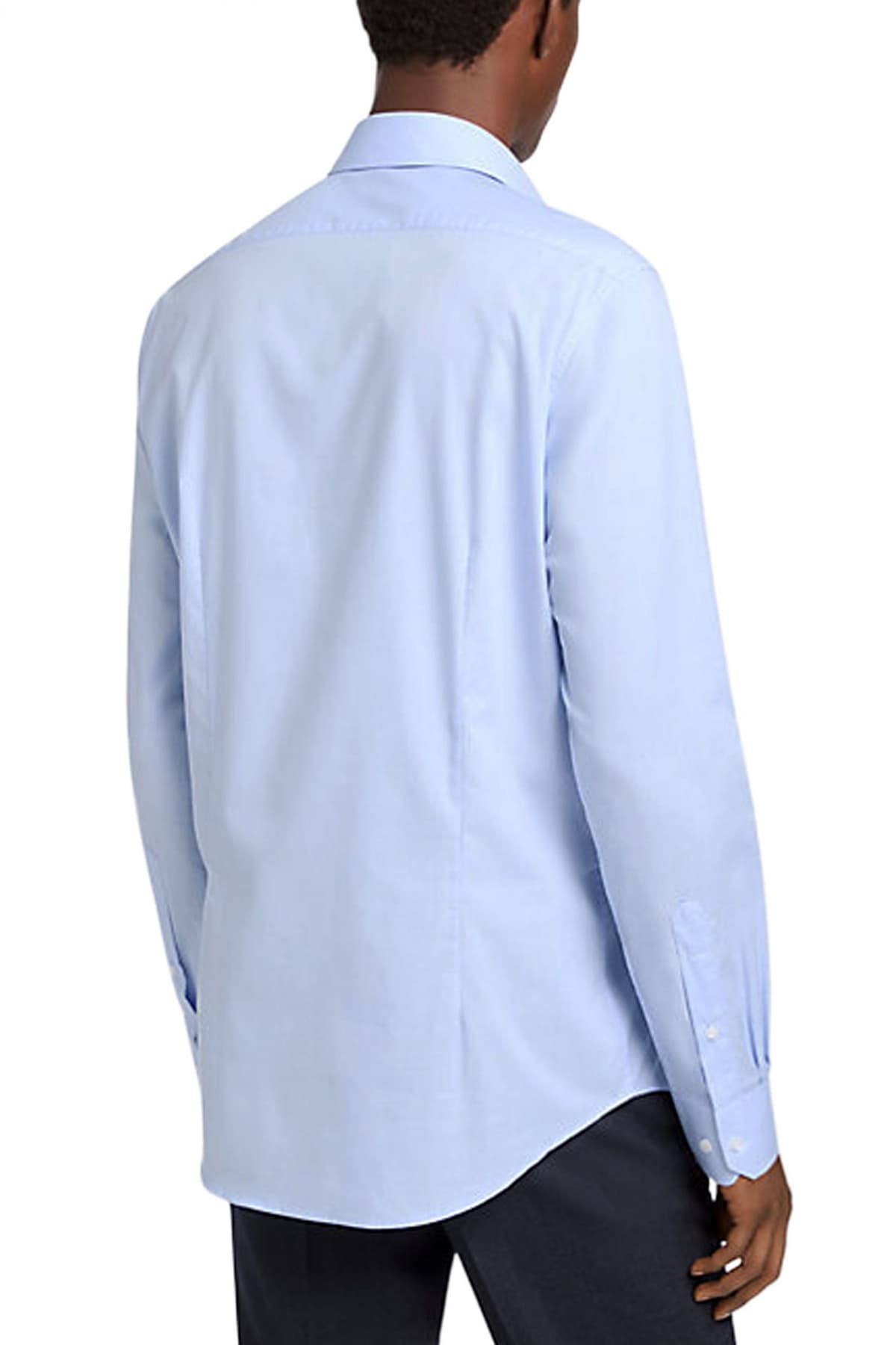 MICHAEL KORS ΠΟΥΚΑΜΙΣΟ SLIM FIT SMALL HOUNDSTOOTH EASY STRETCH ΣΙΕΛ