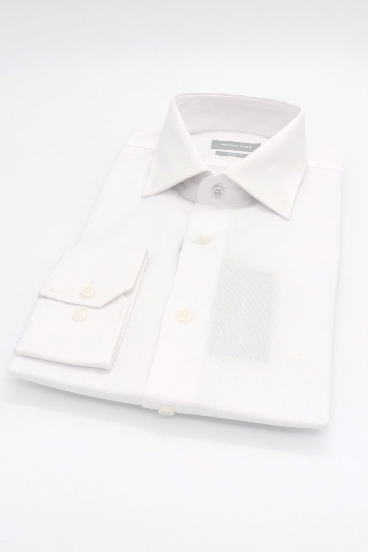 MICHAEL KORS ΠΟΥΚΑΜΙΣΟ SLIM FIT STRUCTURED DOBBY ΛΕΥΚΟ