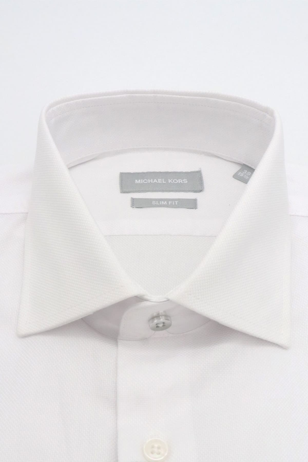 MICHAEL KORS ΠΟΥΚΑΜΙΣΟ SLIM FIT STRUCTURED DOBBY ΛΕΥΚΟ