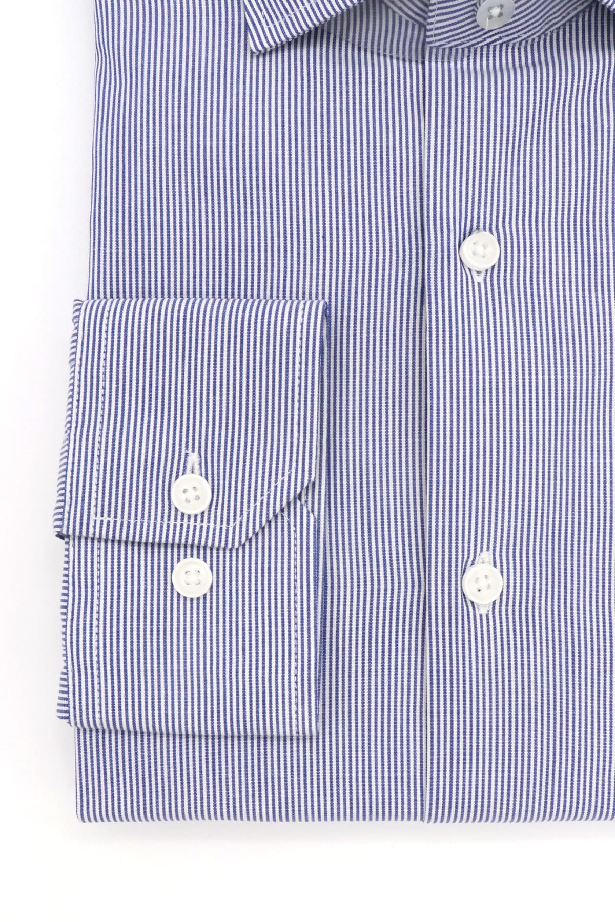 MICHAEL KORS ΠΟΥΚΑΜΙΣΟ ΡΙΓΕ MODERN FIT ΜΠΛΕ-ΛΕΥΚΟ