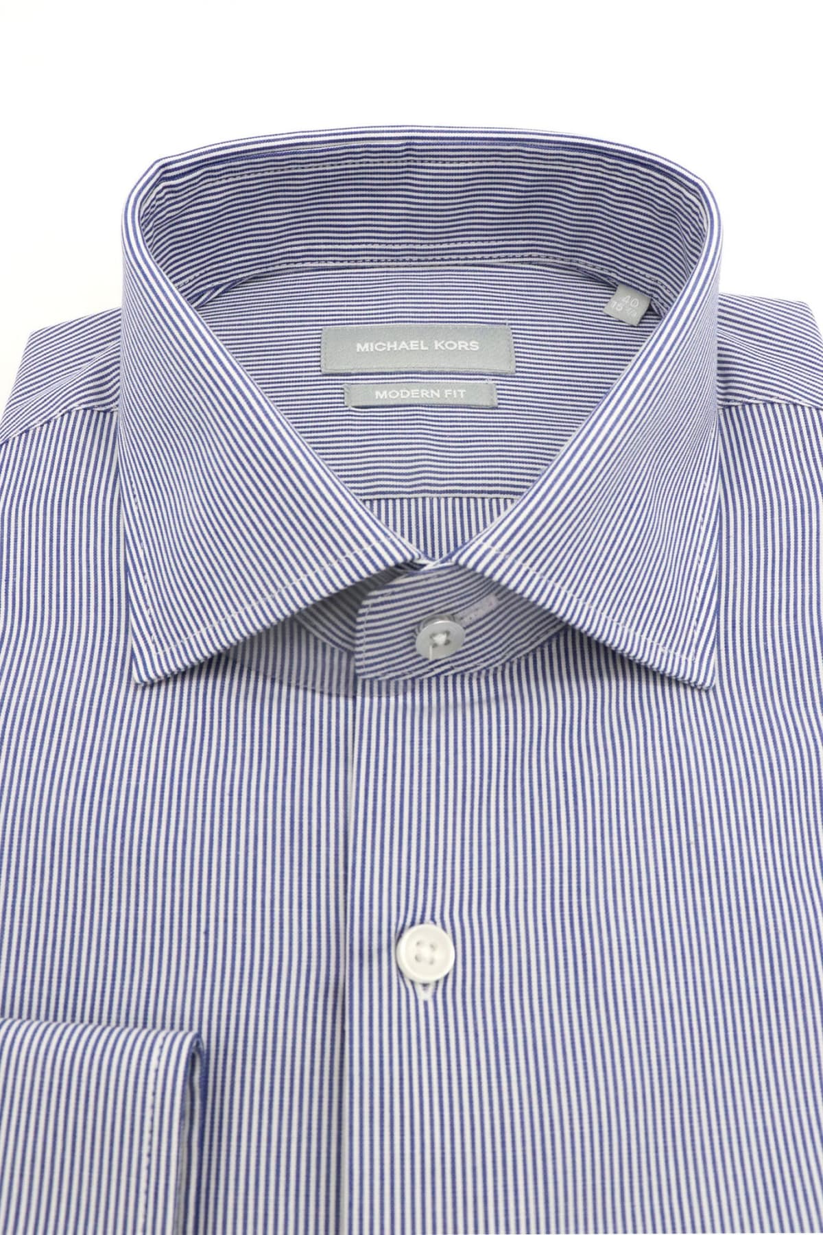 MICHAEL KORS ΠΟΥΚΑΜΙΣΟ ΡΙΓΕ MODERN FIT ΜΠΛΕ-ΛΕΥΚΟ