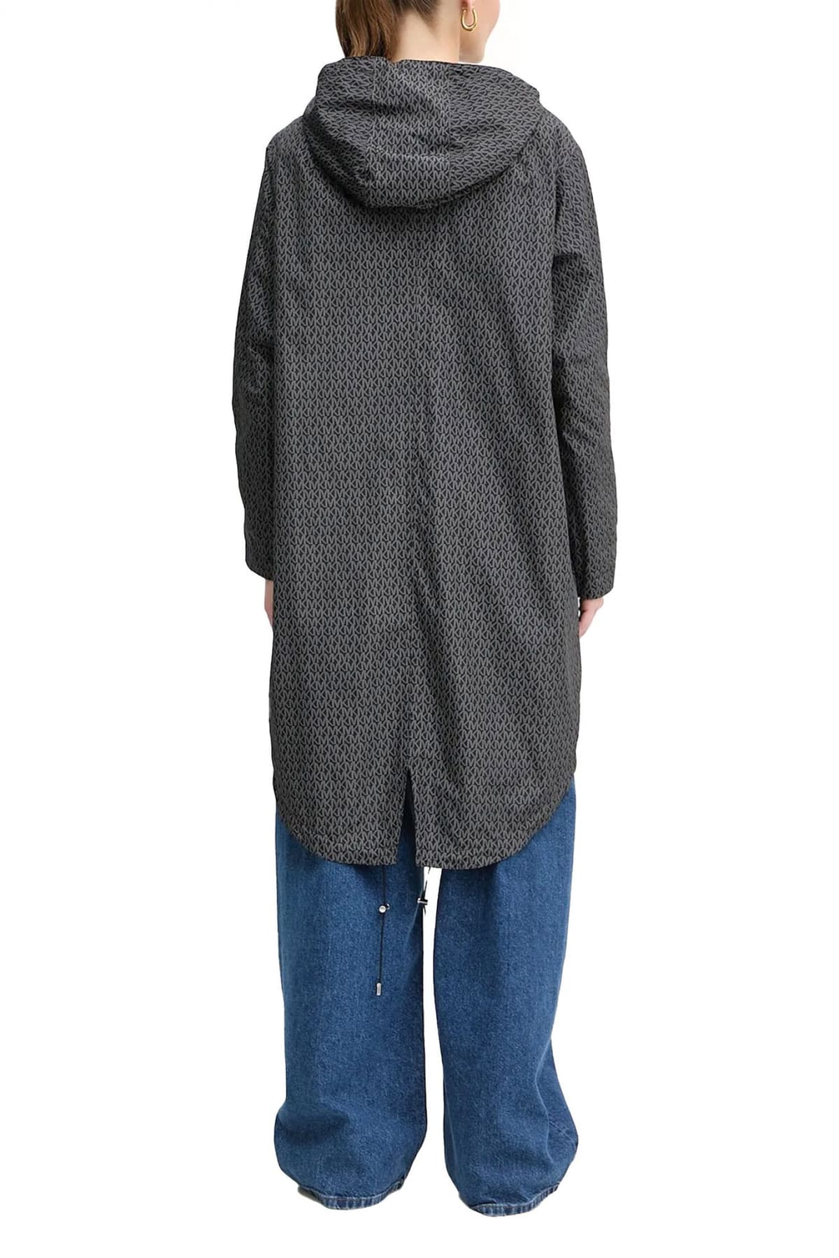 MICHEL KORS ΜΠΟΥΦΑΝ ΑΔΙΑΒΡΟΧΟ ΔΙΠΛΗΣ ΟΨΗΣ ALL OVER LOGO ΚΟΥΚΟΥΛΑ ΛΑΣΤΙΧΟ ΚΑΤΩ ΜΑΥΡΟ