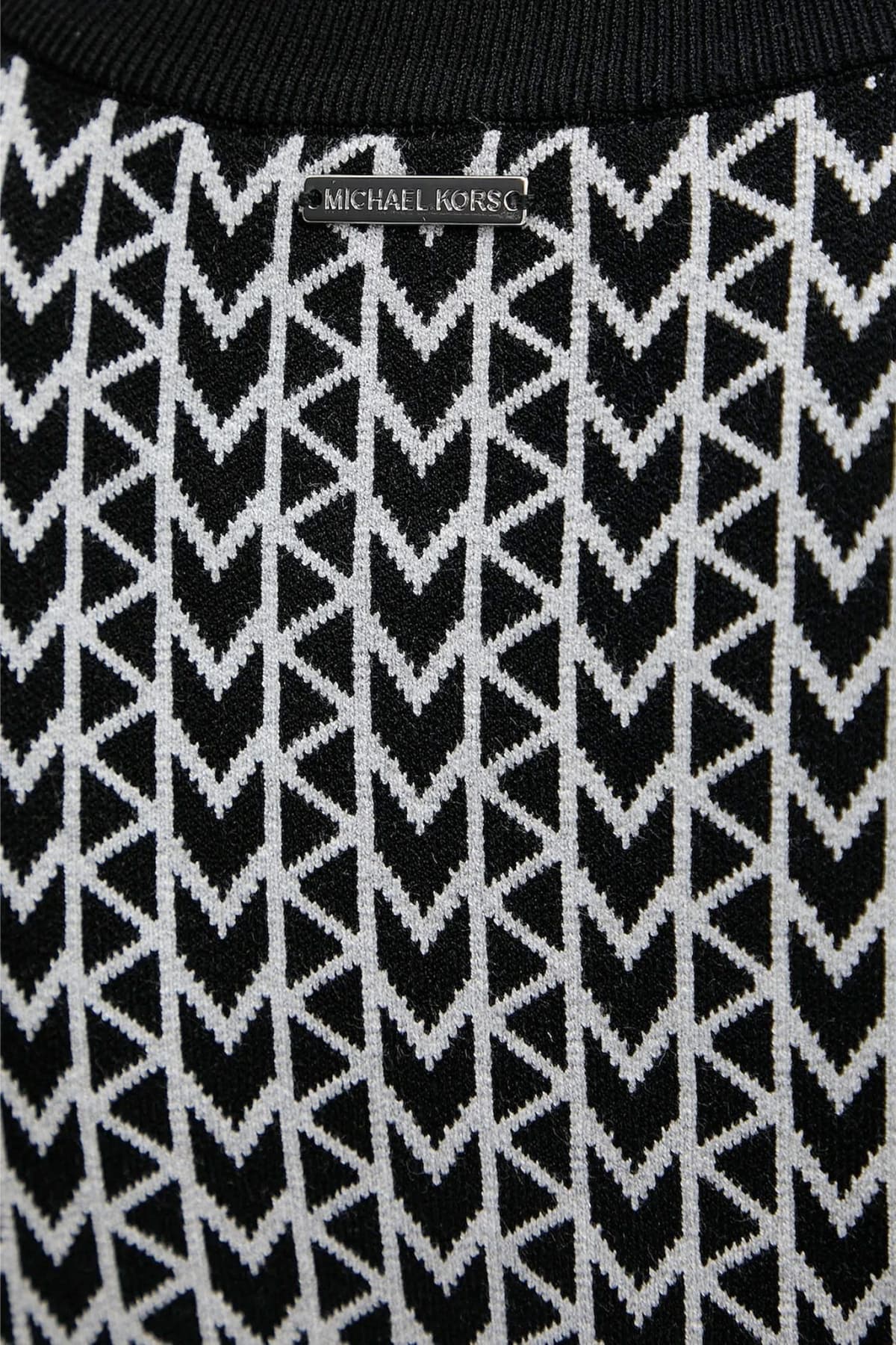 MICHAEL KORS ΠΛΕΚΤΟ CREW NECK ALL OVER PRINT ΜΑΥΡΟ-ΛΕΥΚΟ