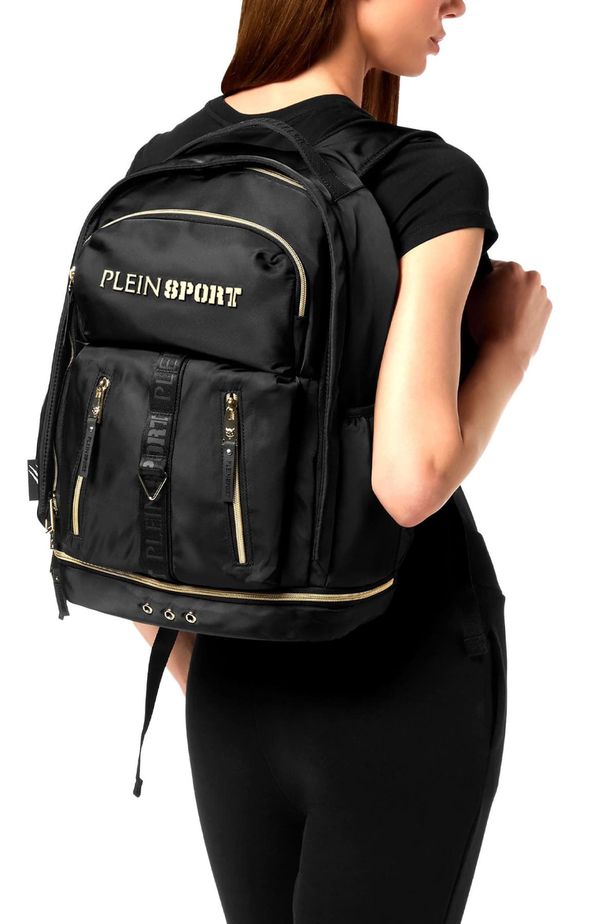 PLEIN SPORT ΤΣΑΝΤΑ BACKPACK TECHNICAL ΜΑΥΡΟ-ΧΡΥΣΟ