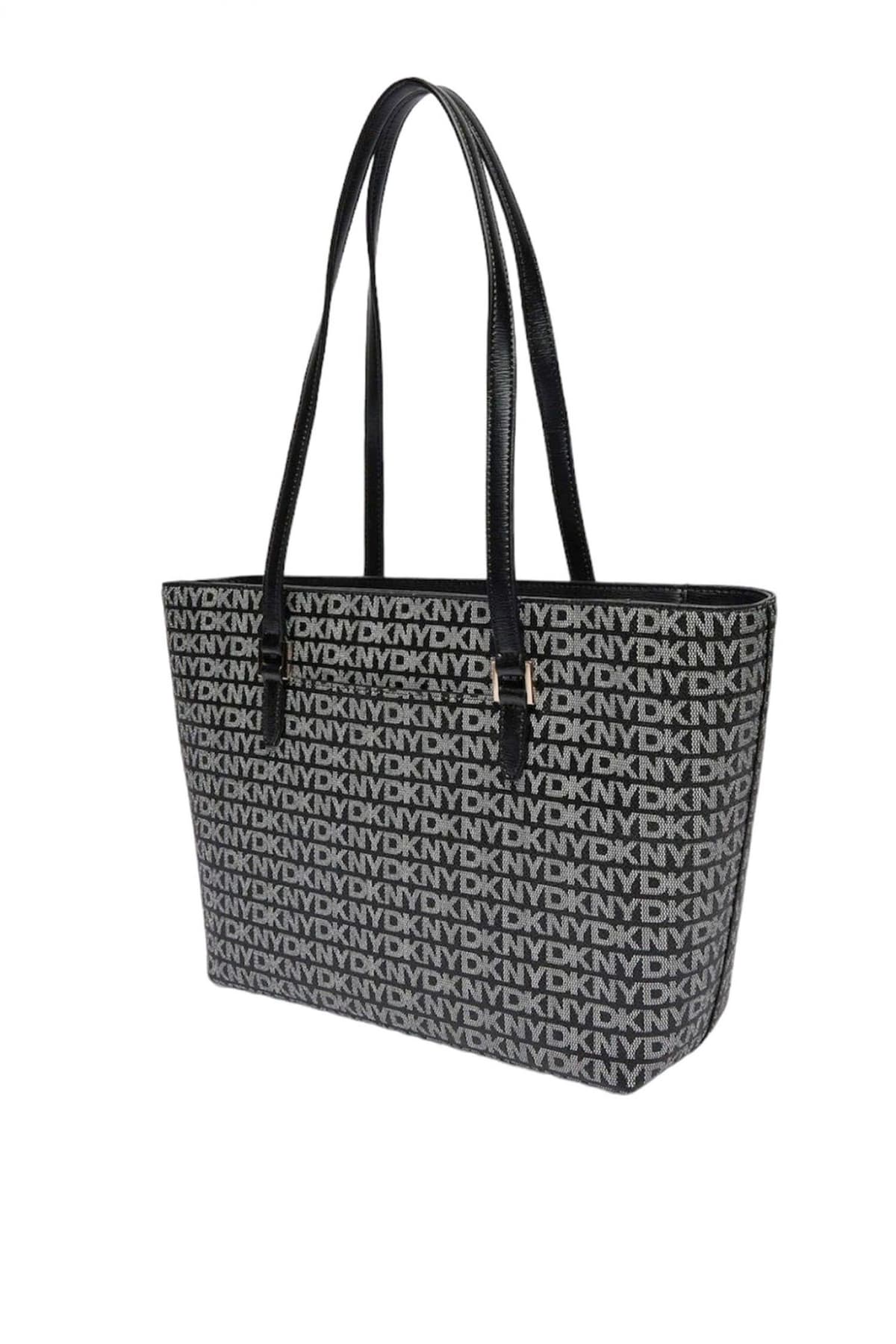 DKNY ΤΣΑΝΤΑ ΩΜΟΥ BRYANT AVE TOTE ALL OVER LOGO ΜΑΥΡΟ