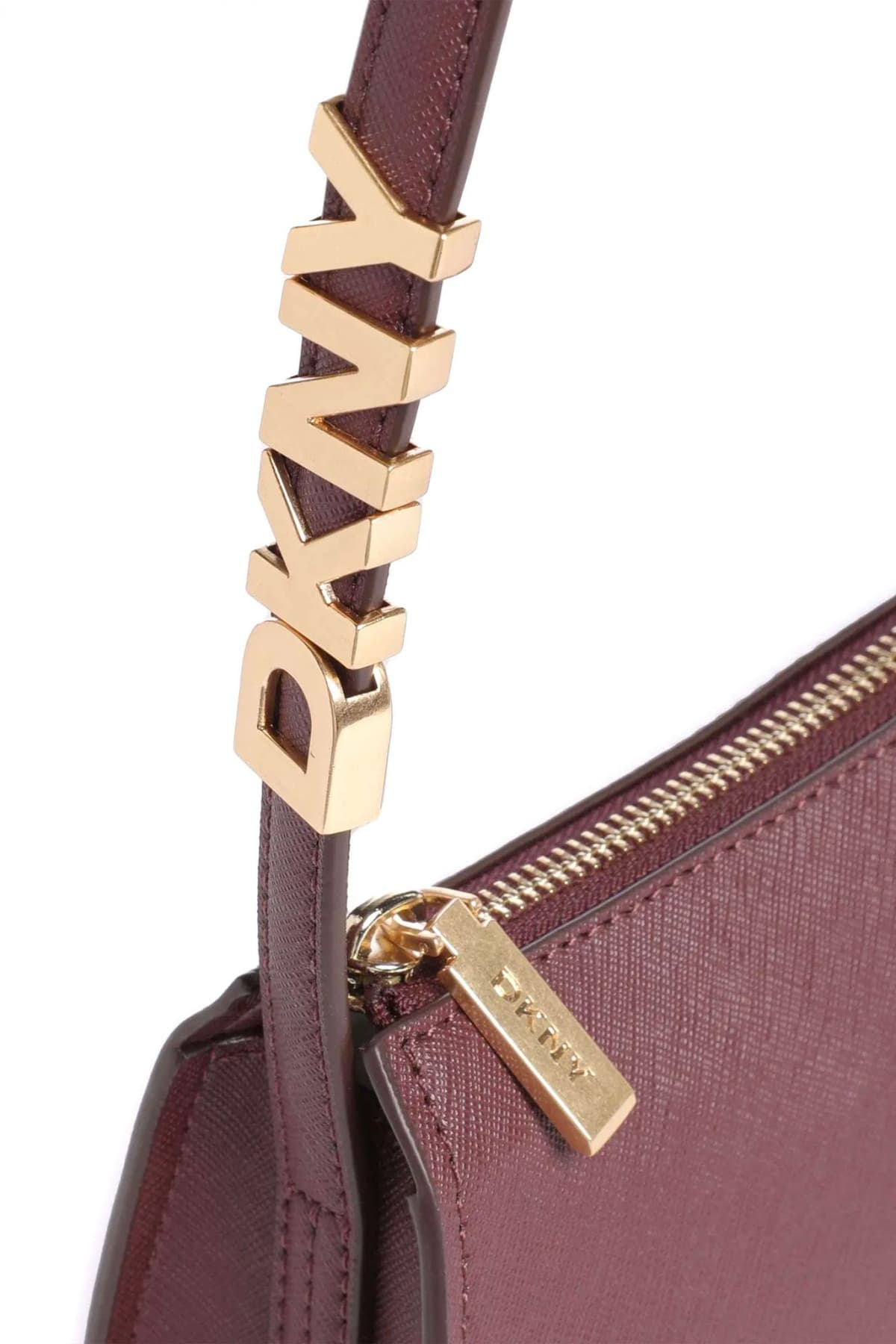 DKNY ΤΣΑΝΤΑ ΩΜΟΥ AVRIL ΔΕΡΜΑ LOGO ΜΠΟΡΝΤΟ