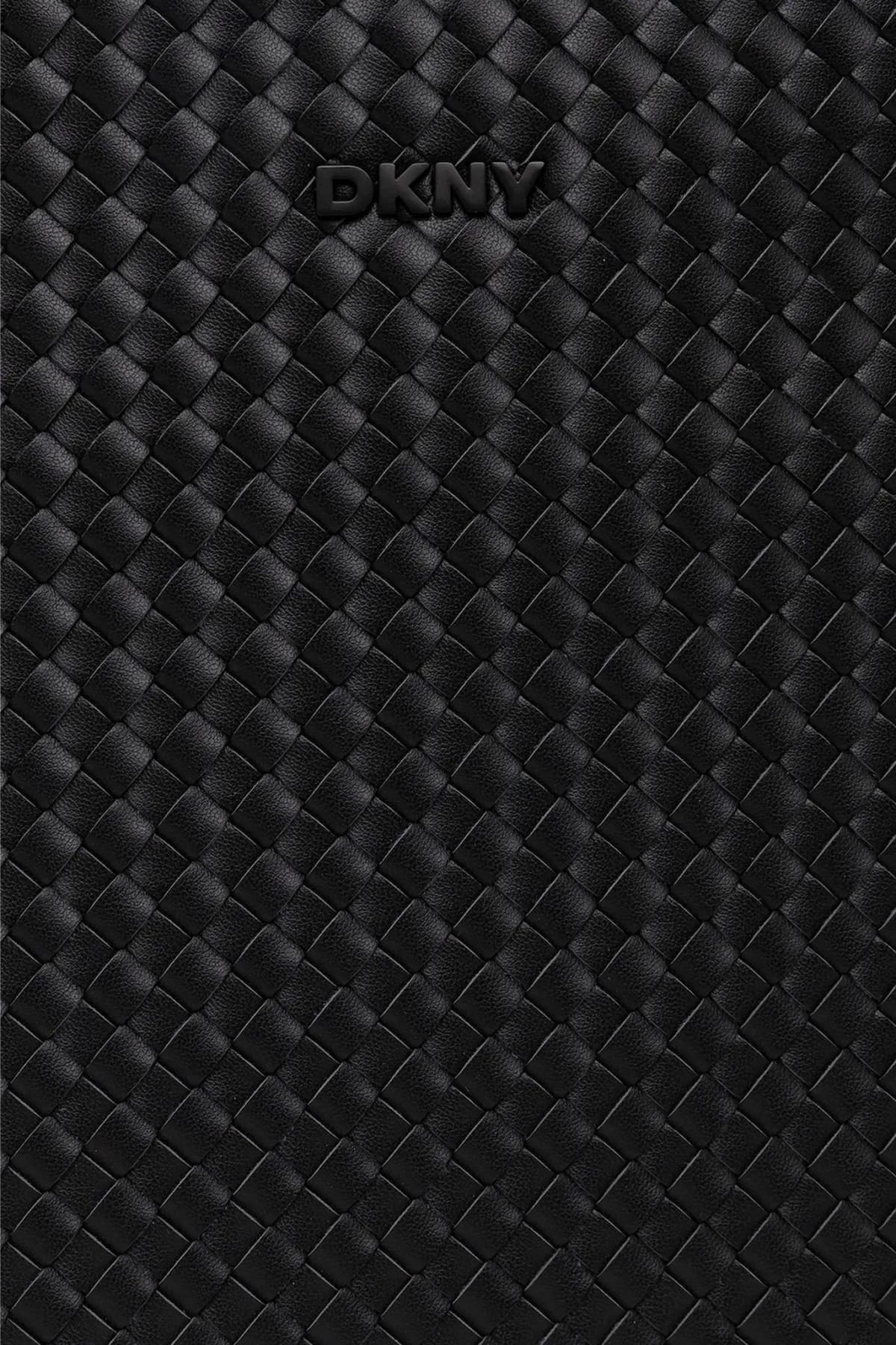 DKNY ΤΣΑΝΤΑ ΩΜΟΥ CAPRI HOBOS ΠΛΕΞΗ LOGO ΜΑΥΡΟ