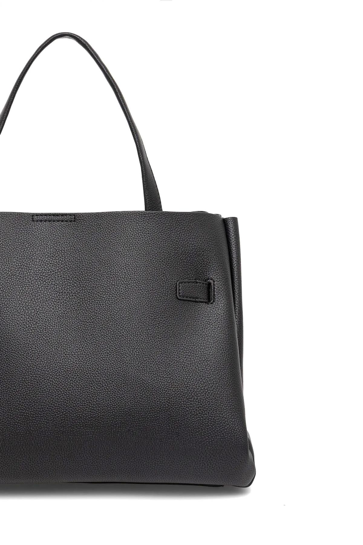 DKNY ΤΣΑΝΤΑ ΩΜΟΥ BRYAR SATCHELS LOGO ΜΑΥΡΟ
