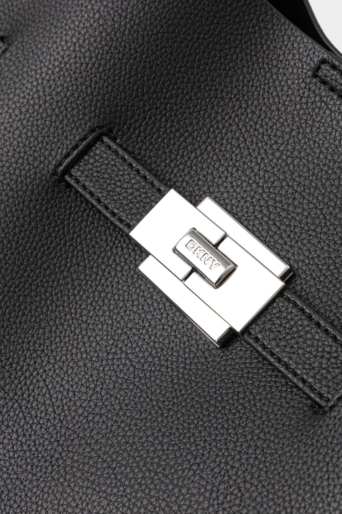 DKNY ΤΣΑΝΤΑ ΩΜΟΥ BRYAR SATCHELS LOGO ΜΑΥΡΟ