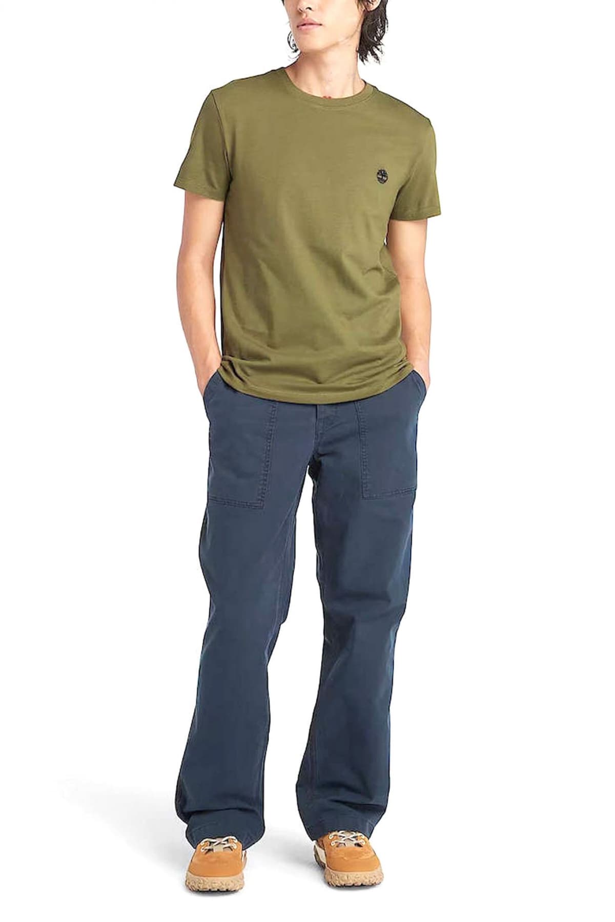 TIMBERLAND T-SHIRT SLIM FIT LOGO ΧΑΚΙ