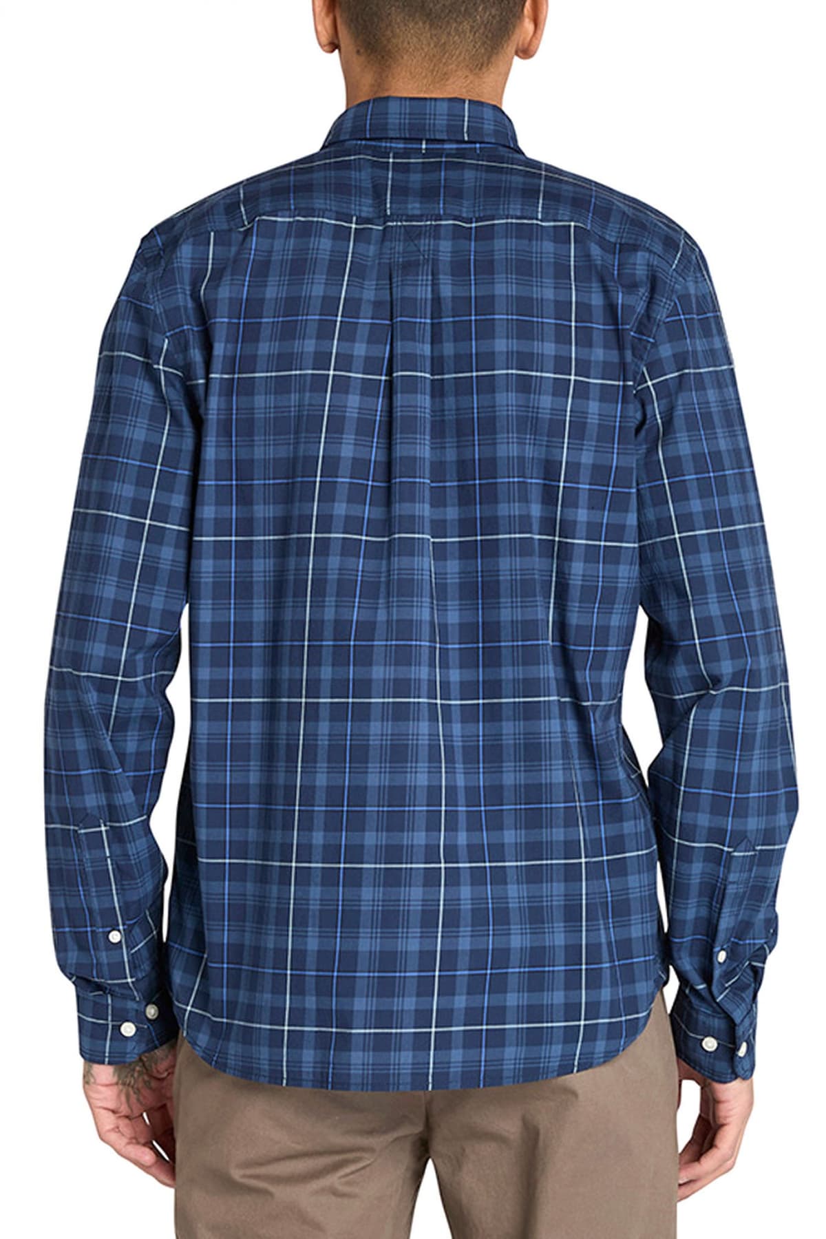 TIMBERLAND ΠΟΥΚΑΜΙΣΟ BUTTON DOWN ΚΑΡΩ SLIM FIT COMFORT STRETCH ΜΠΛΕ-ΣΙΕΛ