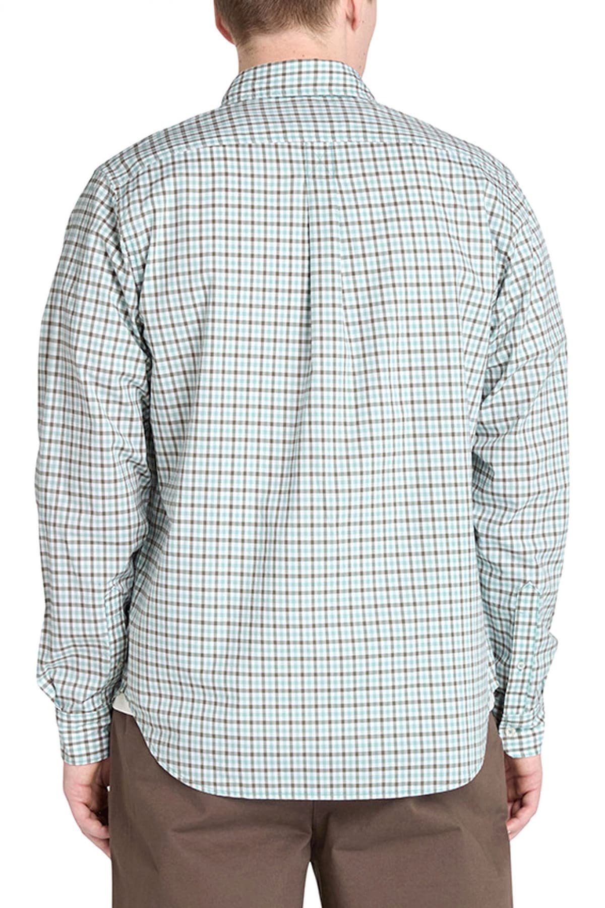 TIMBERLAND ΠΟΥΚΑΜΙΣΟ BUTTON BOWN ΚΑΡΩ CΟMFORT STRETCH REGULAR FIT ΜΠΛΕ-ΛΕΥΚΟ-ΚΑΦΕ